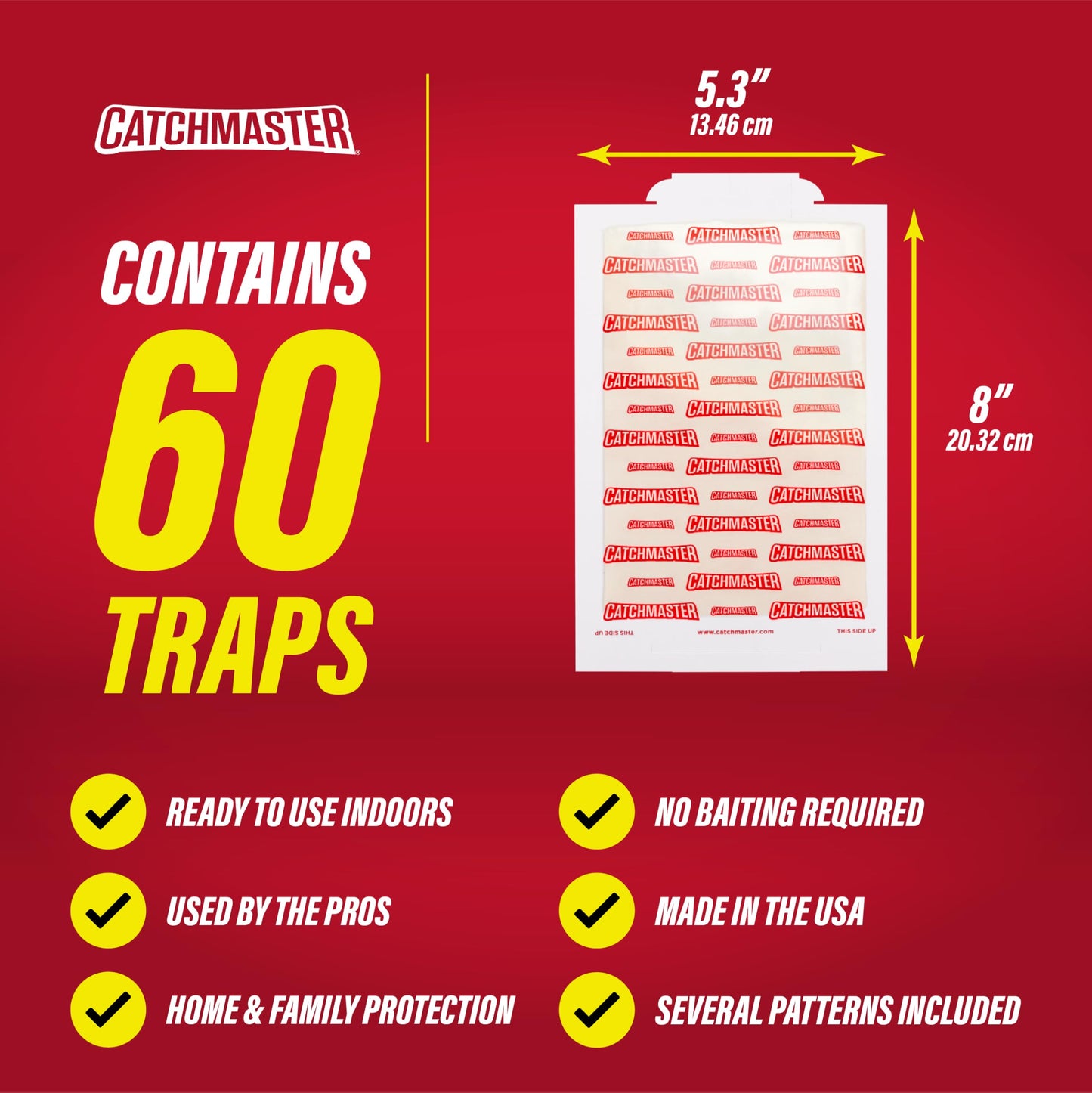 Catchmaster Mouse & Insect Glue Boards 60pk, Mouse Traps Indoor for Home, Adhesive Bug Catcher, Rat & Rodent Sticky Trap, Bulk Glue Traps Used by Pros, Pest Control for Home 🍁 All In One Marketplace Canada
