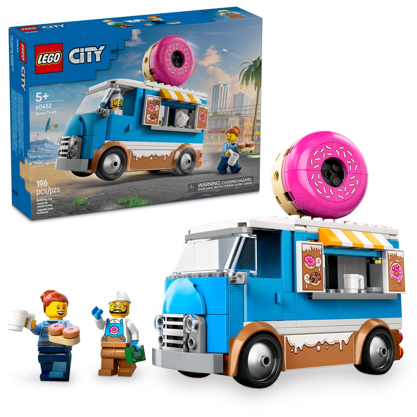 LEGO City Donut Truck Toy - Building Toy for Kids, Boys and Girls, Ages 5+ - Mobile Donut Stand with 2 Minifigures and Other Accessories - Fun Gift Idea for Birthdays and Holidays - 60452 🍁 All In One Marketplace Canada