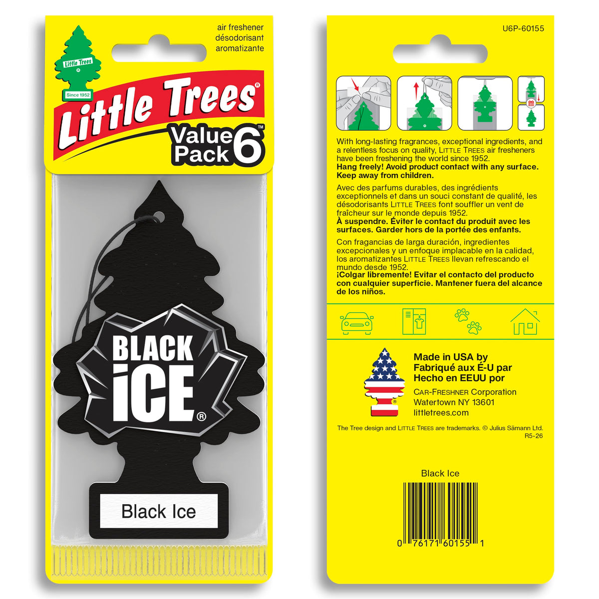 LITTLE Air Fresheners Car Air Freshener. Hanging Tree Provides Long Lasting Scent for Auto or Home. Black Ice, 24 Air Fresheners 🍁 All In One Marketplace Canada