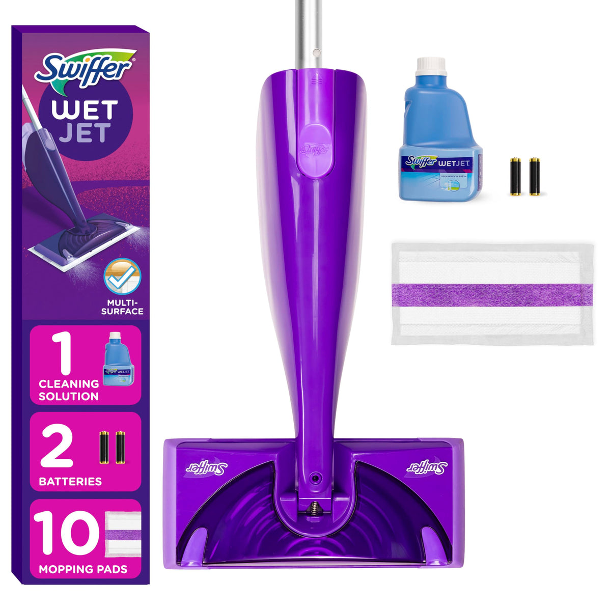 Swiffer WetJet Spray Mop Kit : Includes 1 Floor Mop, 1 Bottle of Floor Cleaner Solution, 10 WetJet Refill Pads, 2 Batteries 🍁 All In One Marketplace Canada