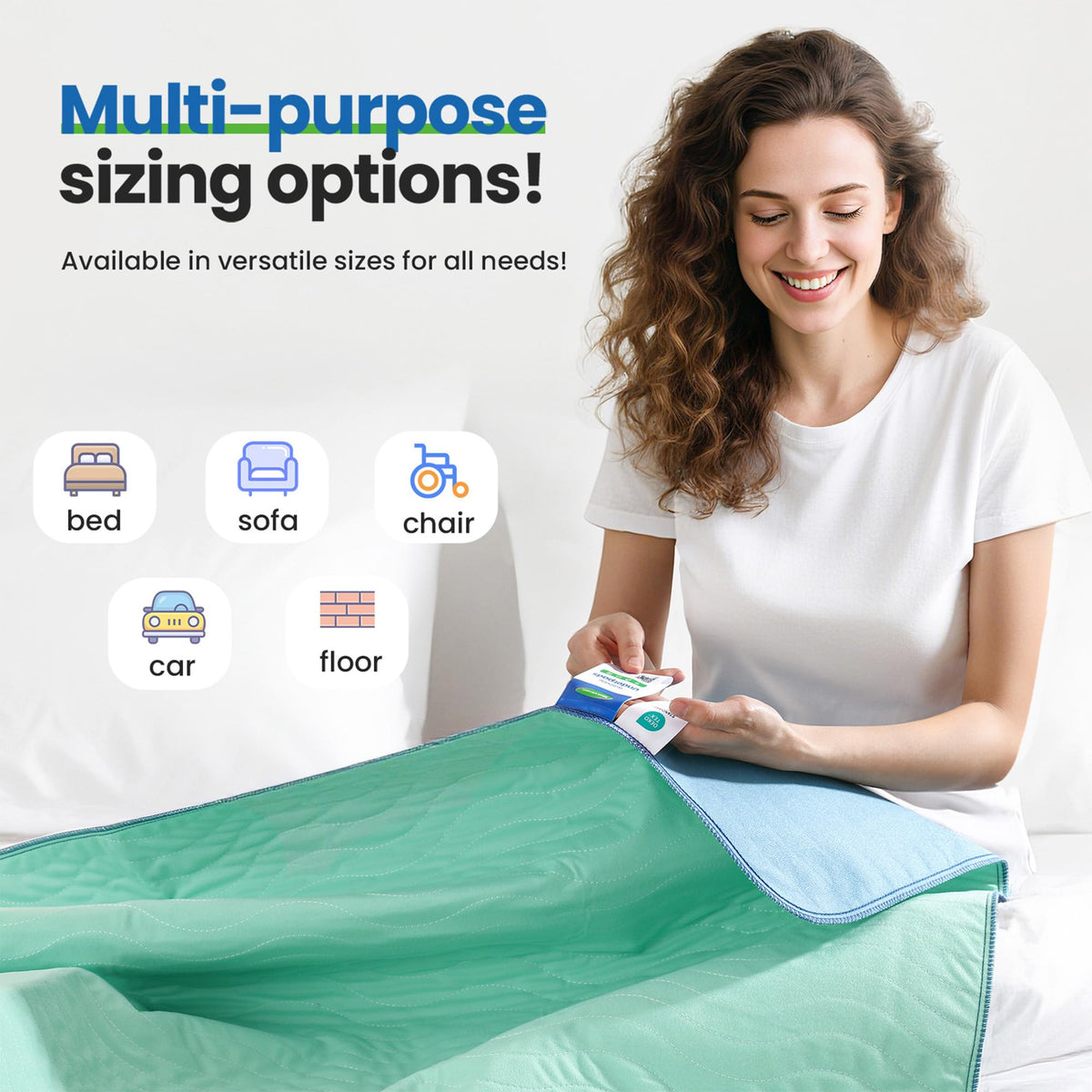 Noovirum Washable Underpads 34"x36" (4 Pack) - Heavy Absorbency Waterproof Reusable Bed Protector for Adults, Elderly & Pets - Incontinence Protection for Bed, Sofa, Furniture 🍁 All In One Marketplace Canada