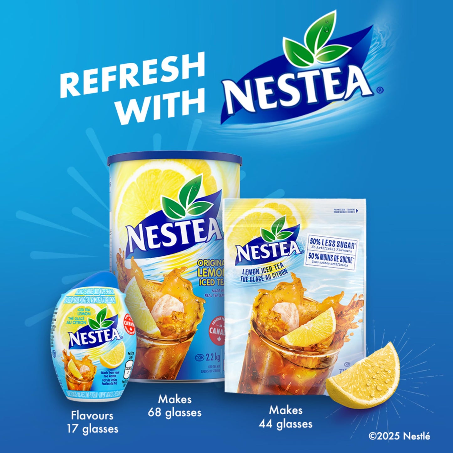 NESTEA Lemon Iced Tea Liquid Water Enhancer, 12 Bottles, 624 mL 🍁 All In One Marketplace Canada