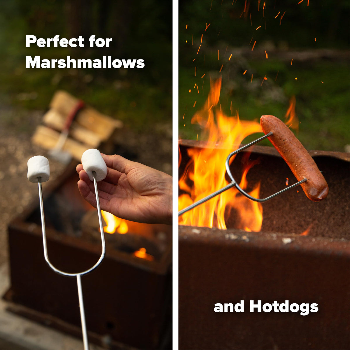 Coghlan's Camp Forks 6-Pack – 40" Solid Steel, Marshmallow Sticks with Wooden Handles | Heavy-Duty Camping Essentials for Fire Pit Roasting, BBQ Grilling & Outdoor Cooking 🍁 All In One Marketplace Canada
