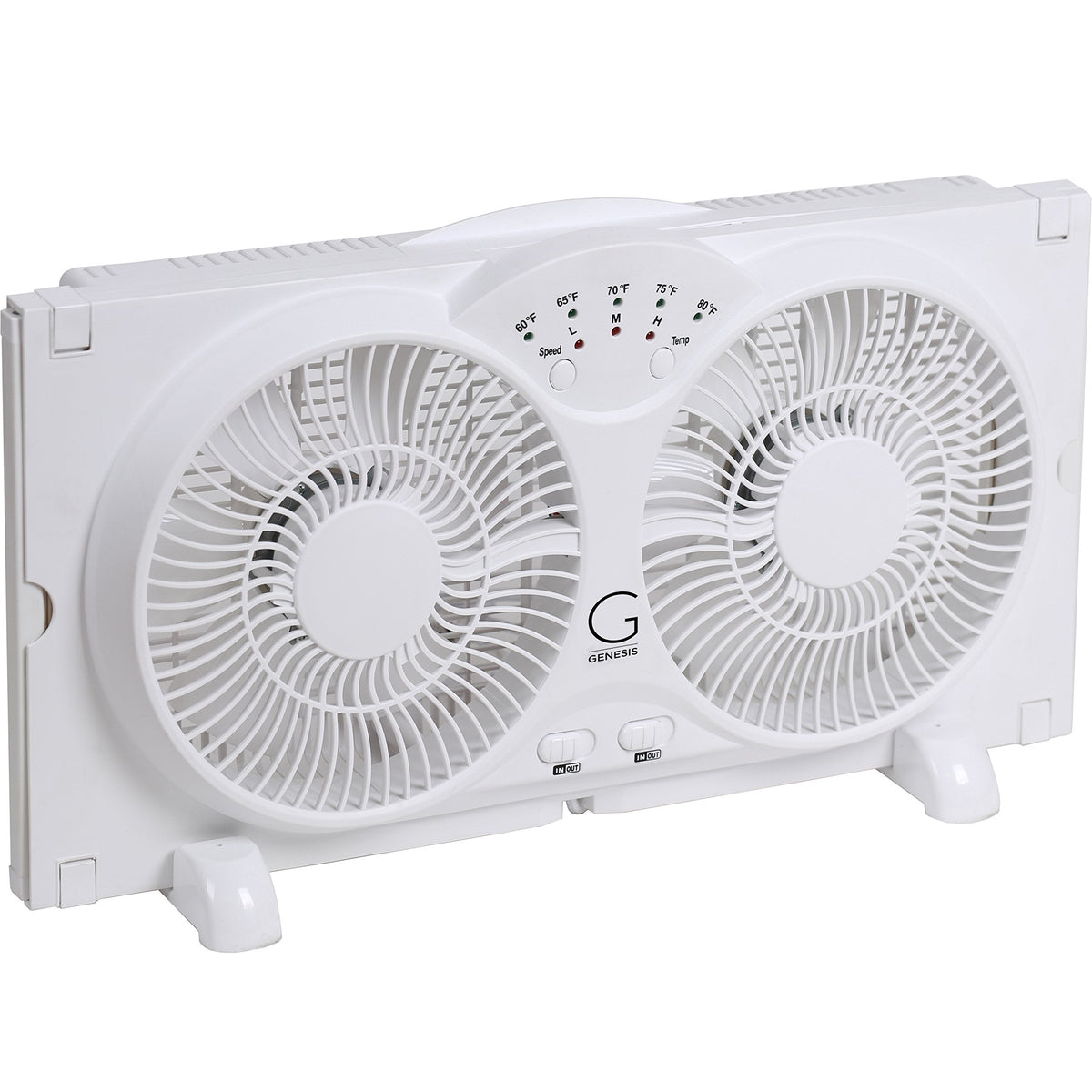 Genesis Twin Fan High Velocity Reversible AirFlow Fan, LED Indicator Lights Adjustable Thermostat & Max Cool Technology, ETL Certified, White (A1WINDOWFAN) 🍁 All In One Marketplace Canada
