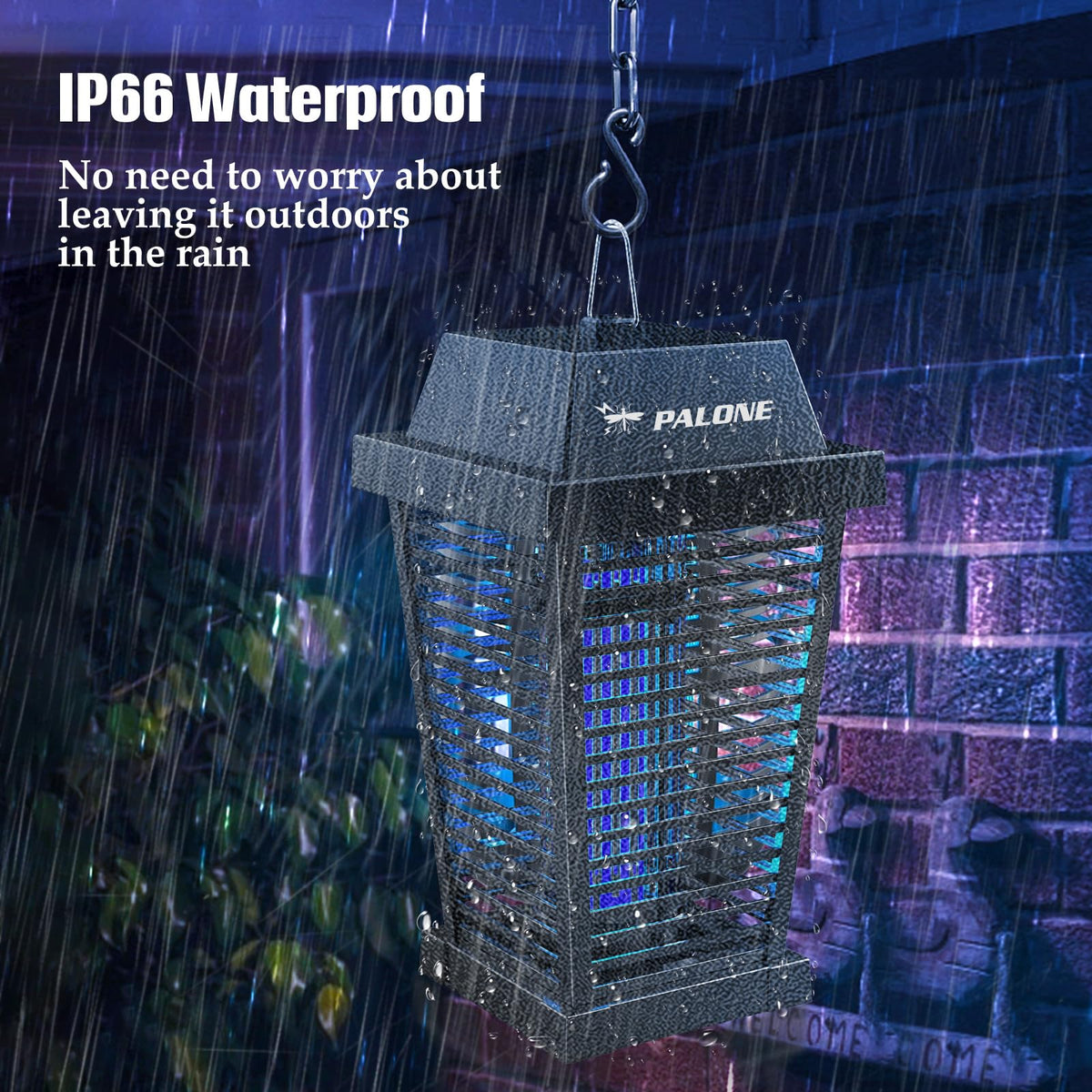 PALONE Bug Zapper with 4500V, USB-C and Solar Panel Dual Charging, Waterproof Bug Zapper with 7.5W Solar Charging Panel, Suitable for Camping Outdoor 🍁 All In One Marketplace Canada