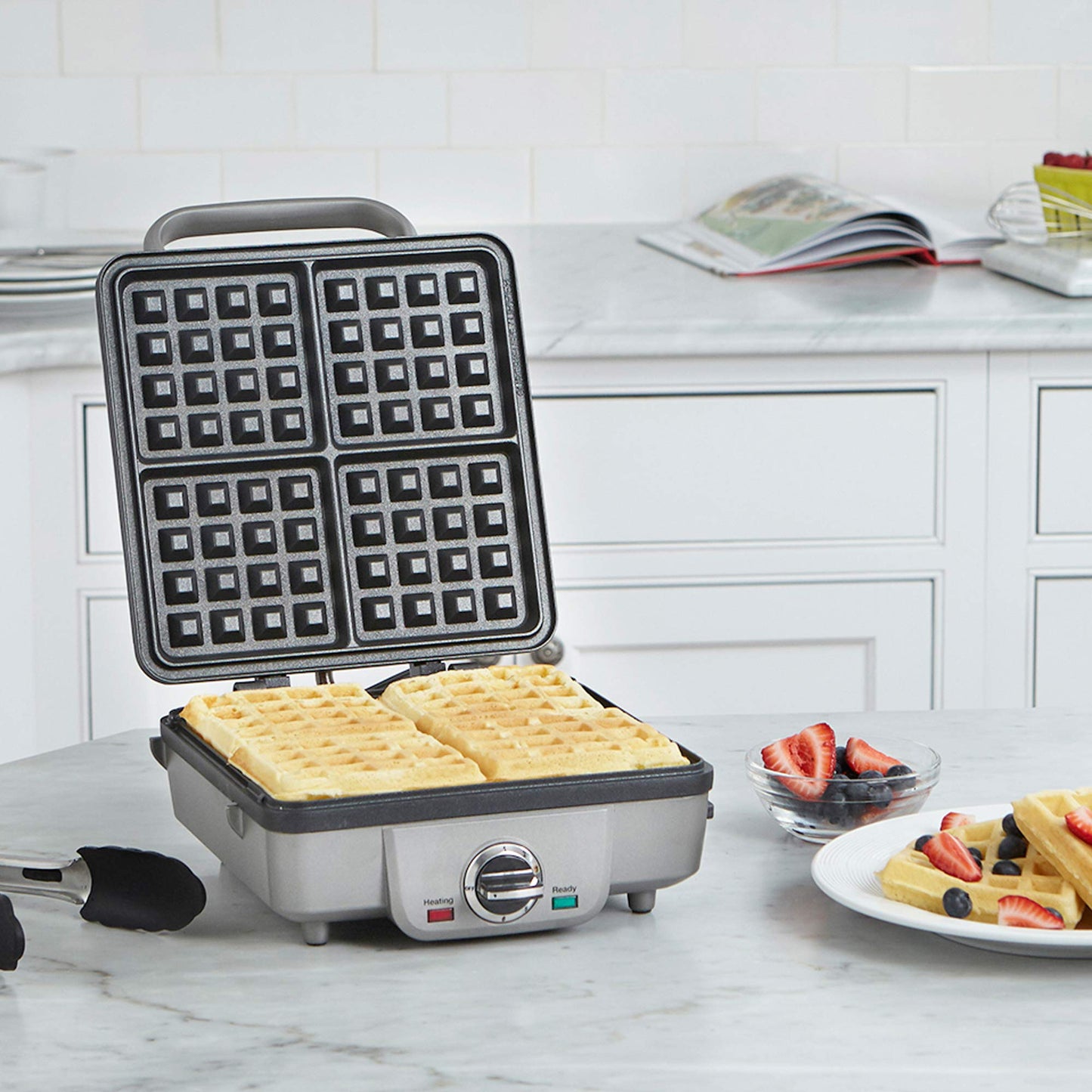 Cuisinart Belgian Waffle Maker with Pancake Plate, Non-Stick Removable Plates, Silver, WAF-350C 🍁 All In One Marketplace Canada