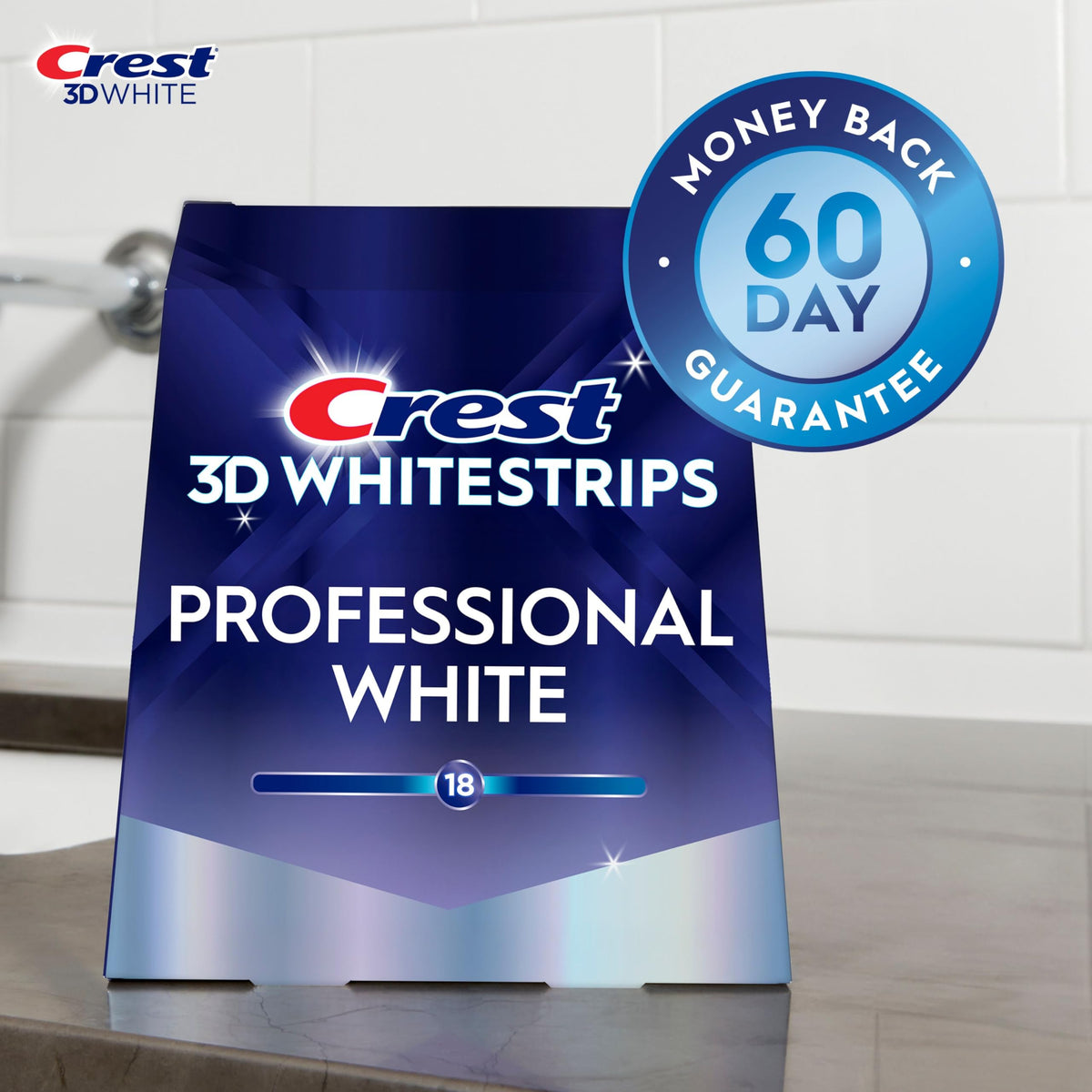 Crest 3D Whitestrips Professional White At-home Teeth Whitening Kit, 20 Treatments, 18 Levels Whiter 🍁 All In One Marketplace Canada