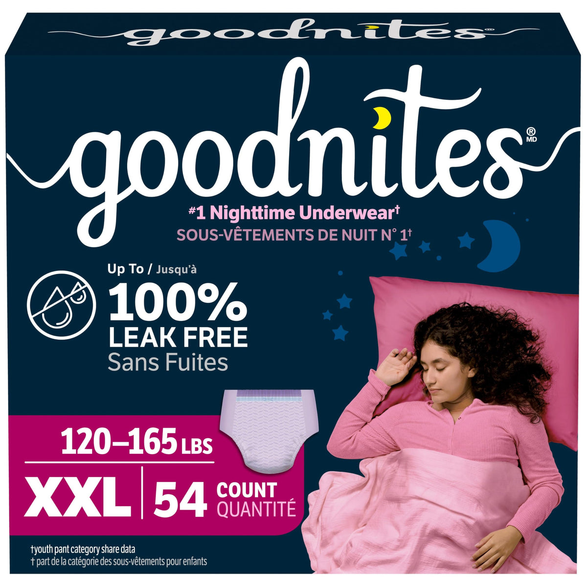 GoodNites Girls' Nighttime Underwear, XXL (120-165 lbs), 54 Ct 🍁 All In One Marketplace Canada