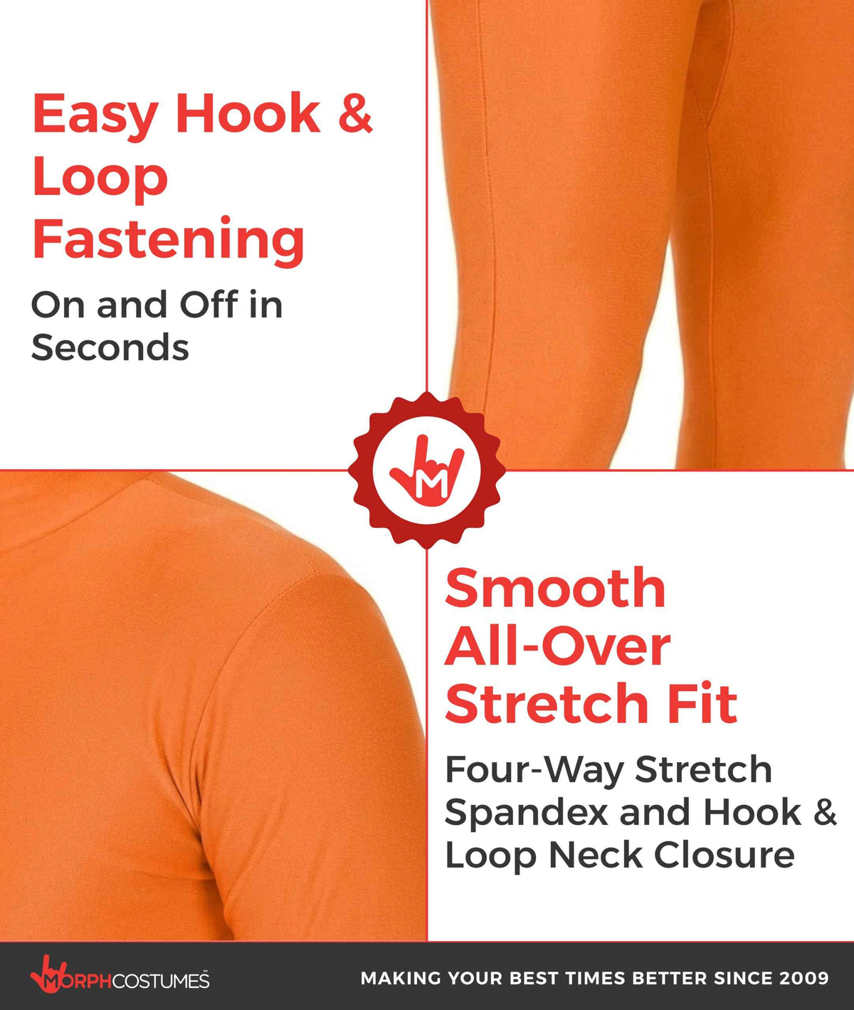 Morphsuits, Orange Morphsuit, Halloween Costume, Medium