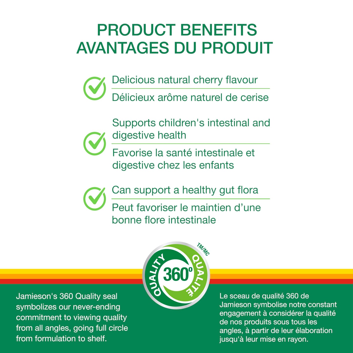Jamieson Probiotic for Kids, 60 Chewable Tablets, 5 Billion CFU, Natural Cherry Flavour, Digestive and Intestinal Health. Non-GMO, No Artificial Colours, Flavours, or Preservatives, 60 Count 🍁 All In One Marketplace Canada