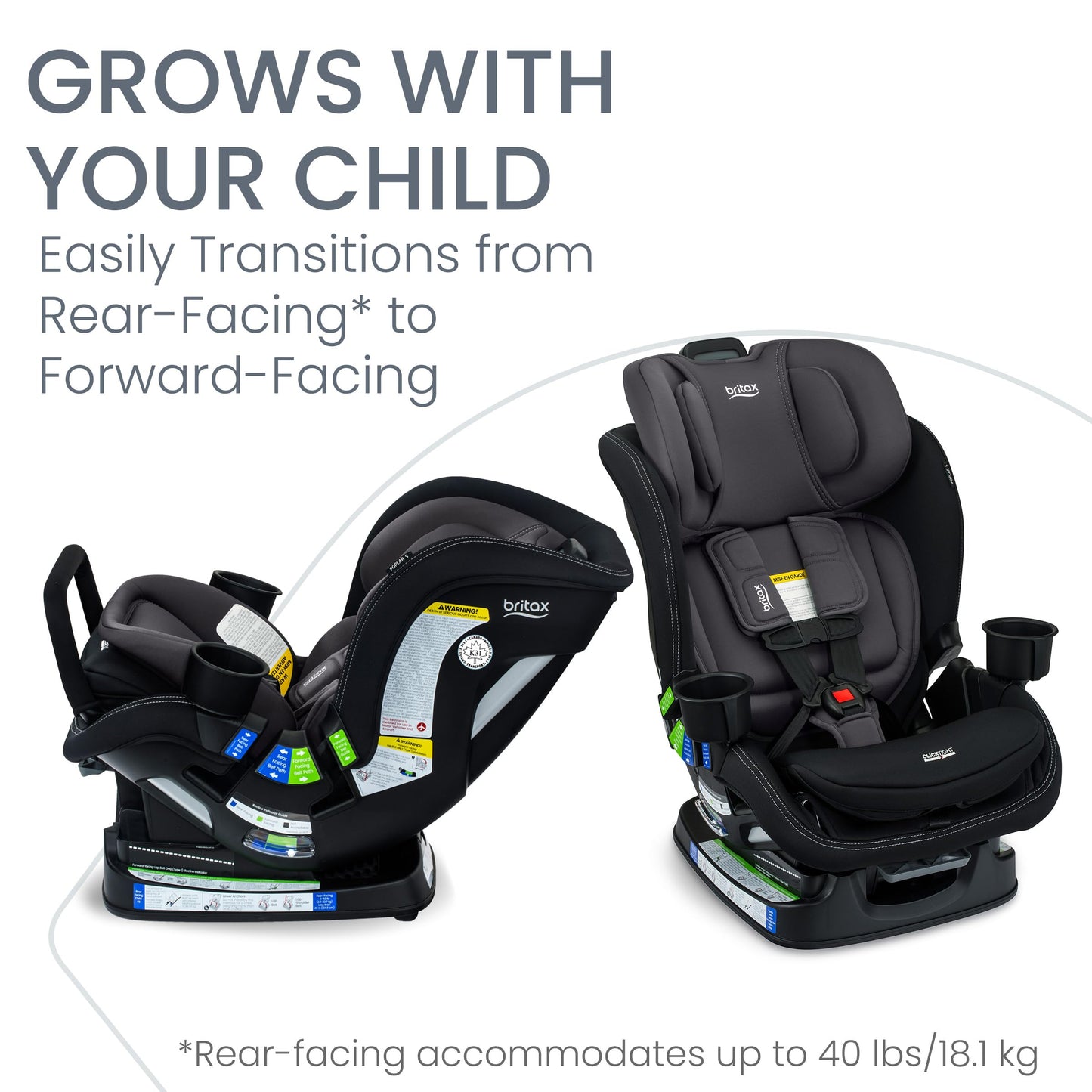 Britax Poplar S Convertible Car Seat, Slim 17” Design — Stone Onyx 🍁 All In One Marketplace Canada
