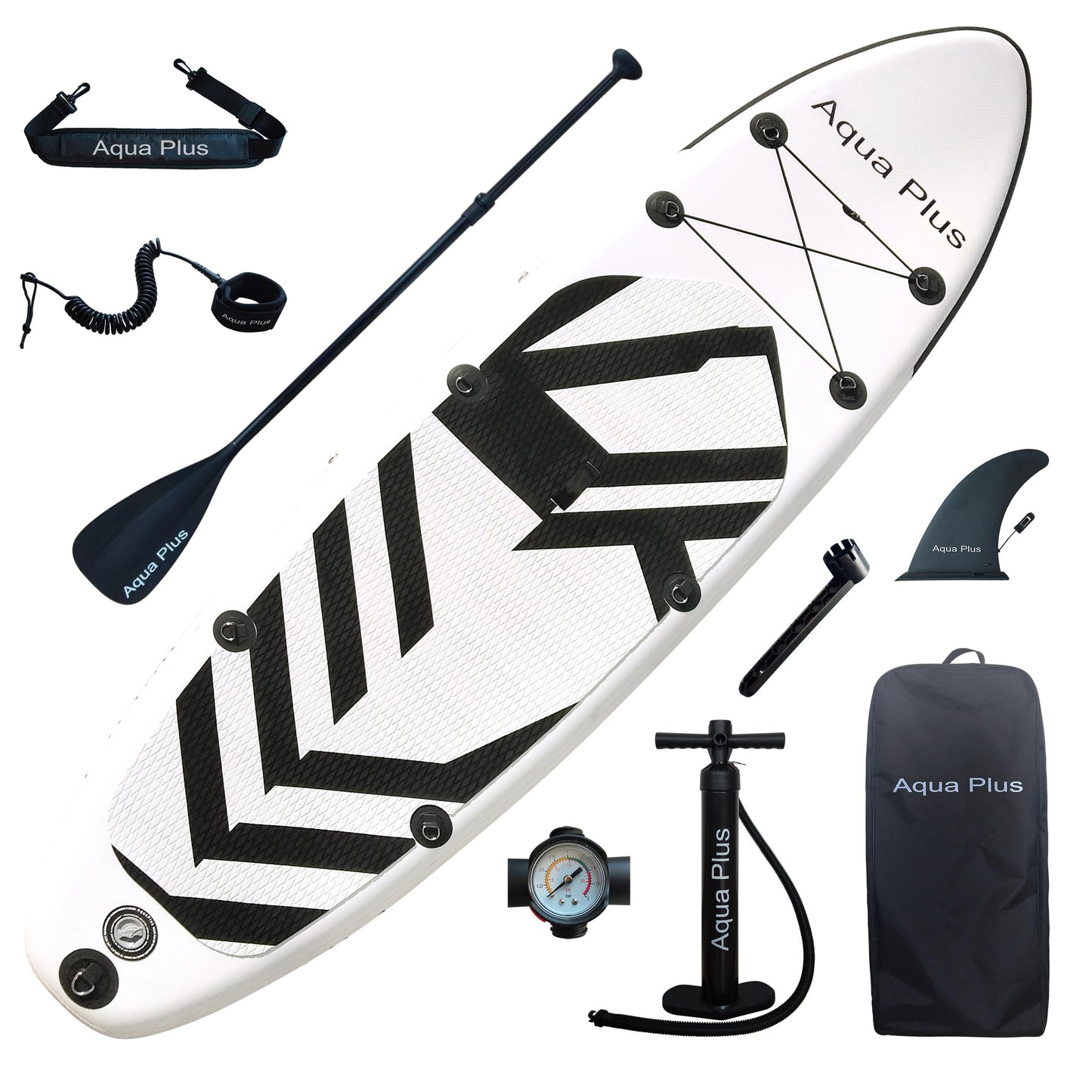 Aqua Plus 6inches Thick Inflatable SUP for All Skill Levels Stand Up Paddle Board,Paddle,Pump,ISUP Travel Backpack, Leash,Shoulder Strap,Youth,Adult Inflatable Paddle Board 🍁 All In One Marketplace Canada