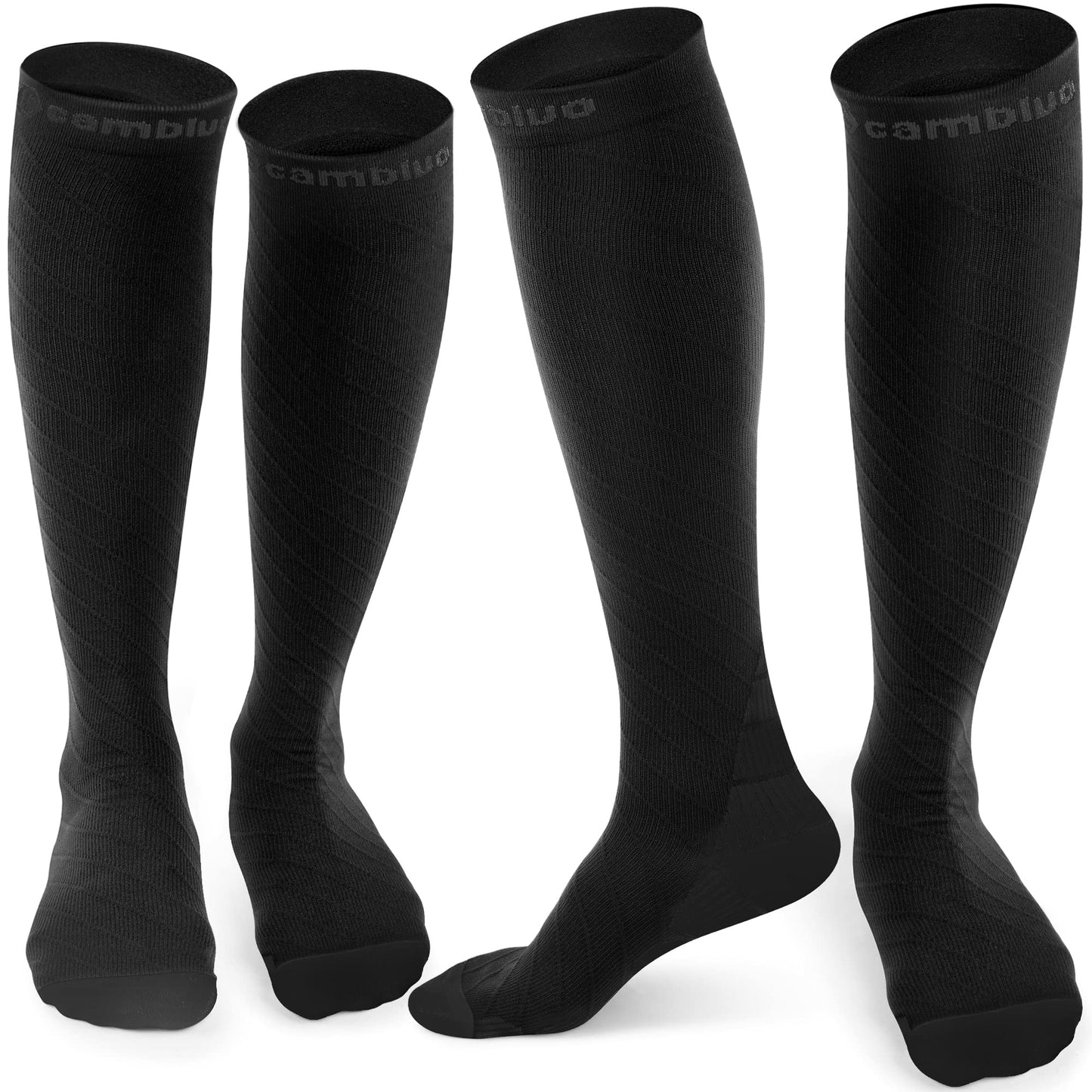 CAMBIVO 2 Pairs Compression Socks for Men and Women(20-30 mmHg), Compression Stocking for Swelling, Nurse, Flight(Black, SM) 🍁 All In One Marketplace Canada
