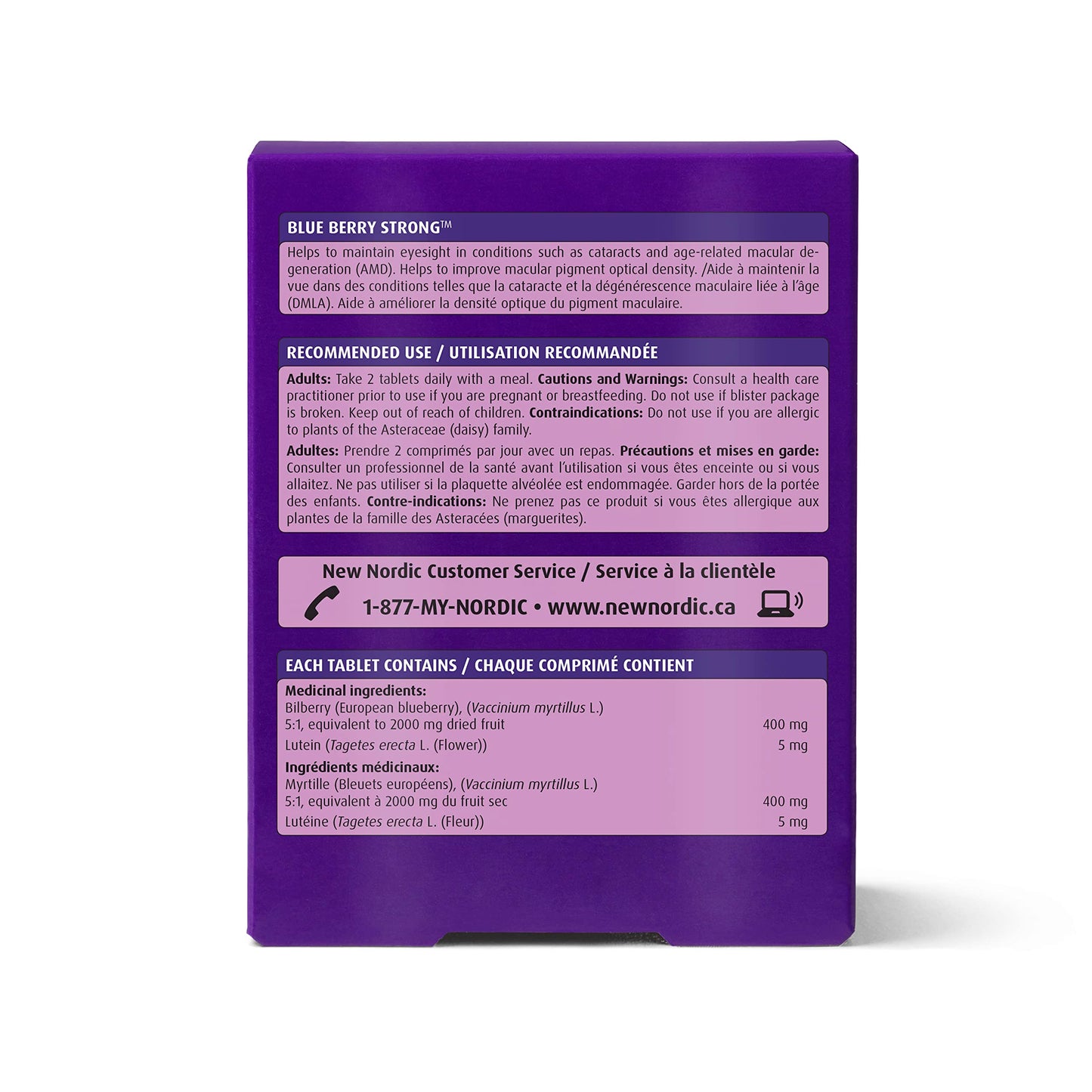 New Nordic Blue Berry Strong 120 Coated Tablets, 60-Day Supply, Vegan Eye Support Supplement with Bilberry & Lutein for Clear Vision & Macular Health 🍁 All In One Marketplace Canada