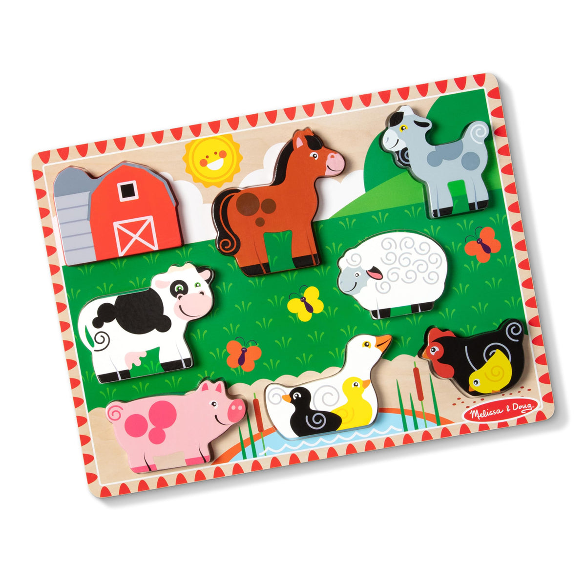Melissa & Doug Farm Animals Wooden Chunky Puzzle 8-Piece Set 🍁 All In One Marketplace Canada