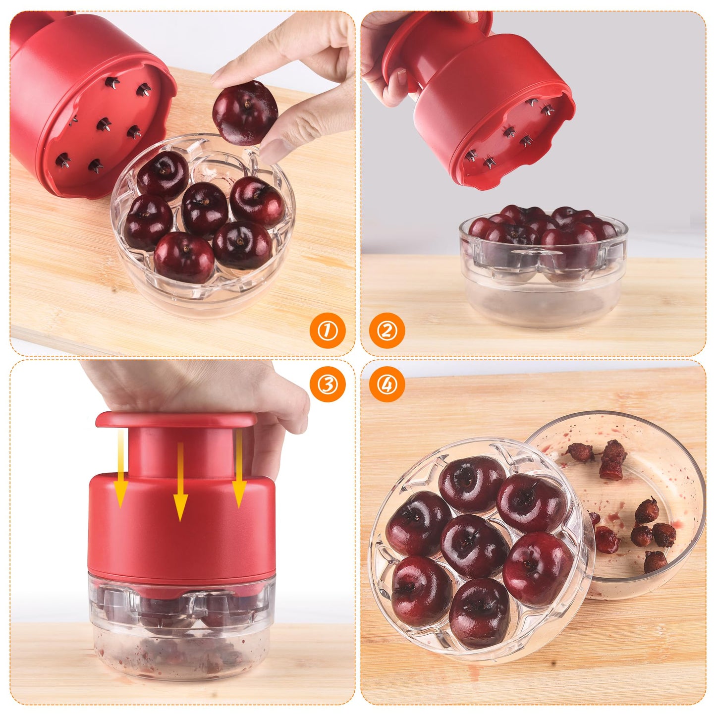 Cherry Pitter - Makmzoon Multi Cherries Corer Stainless Steel Pitter Tool Making Cherry Jam - 7 Cherries 🍁 All In One Marketplace Canada