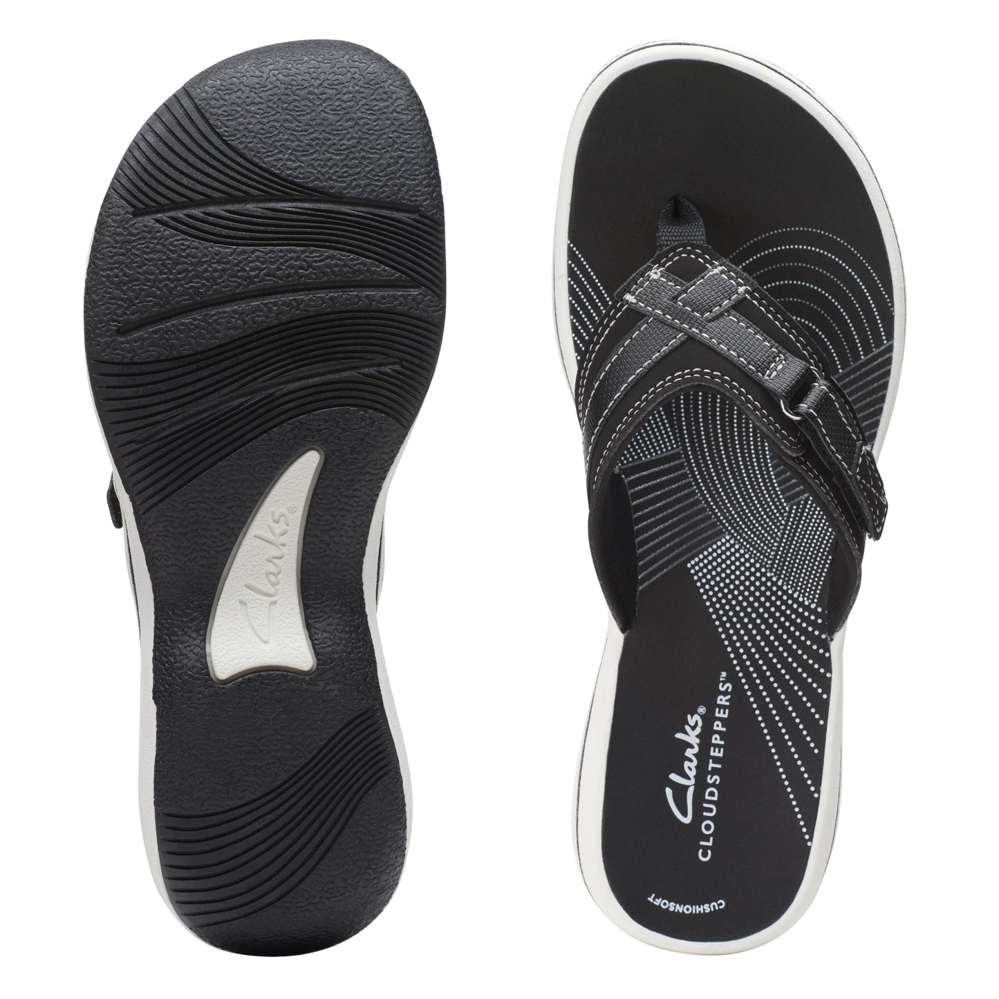 Clarks Women's Breeze Sea Flip-Flop, Black Synthetic, 10 🍁 All In One Marketplace Canada