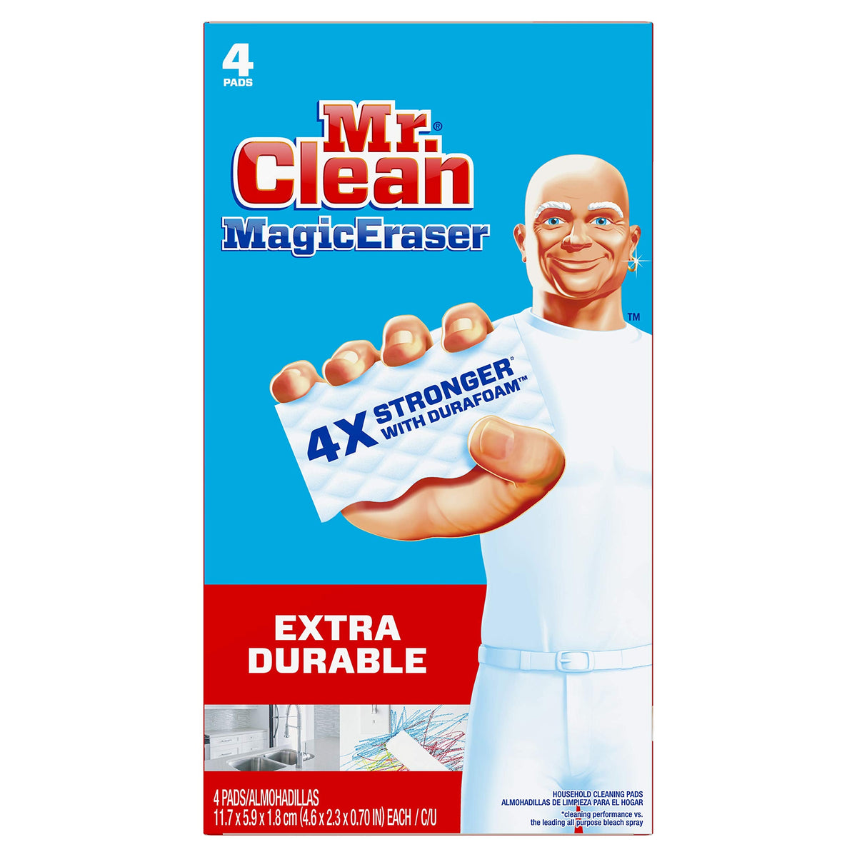 Mr. Clean Magic Eraser Extra Durable Scrubber & Cleaning Sponge 4ct. 🍁 All In One Marketplace Canada