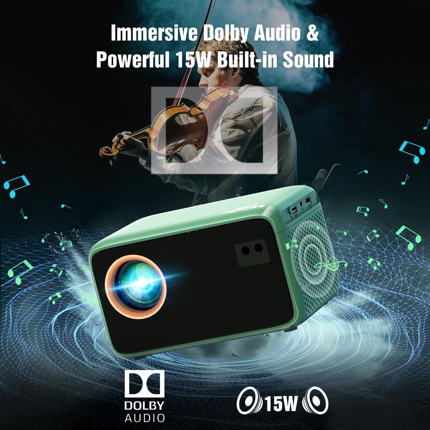 【Netflix Compatible & Dolby Audio】 TMY 4K Smart Projector with Upgraded HiFi Speaker, Real 1080P WiFi 6 Mini Projector with Electric Focus & Auto Keystone, Portable Projecteur for Indoor and Outdoor 🍁 All In One Marketplace Canada