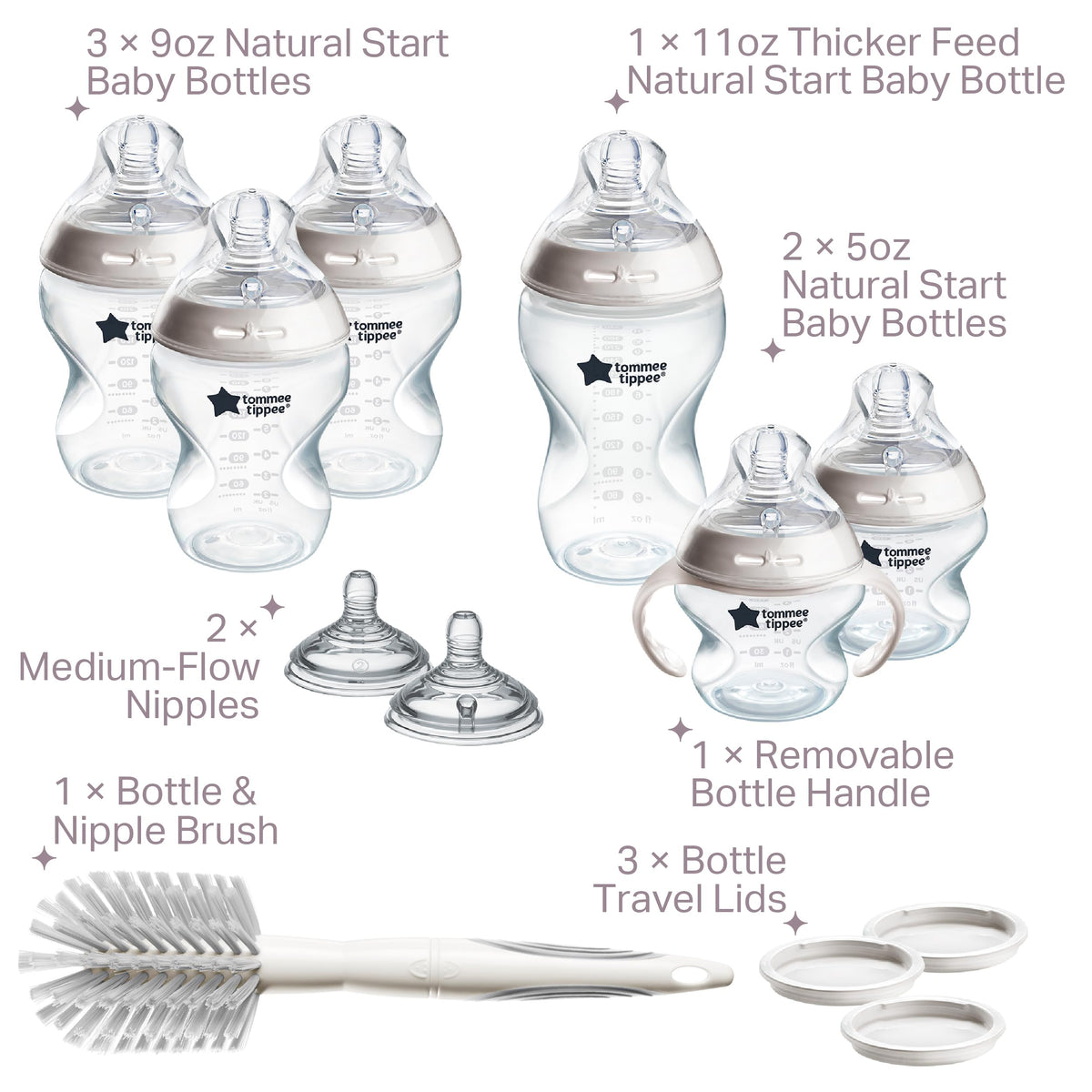 Tommee Tippee Natural Start Baby Bottle Set, Breast-Like Nipples, 0m+ 🍁 All In One Marketplace Canada