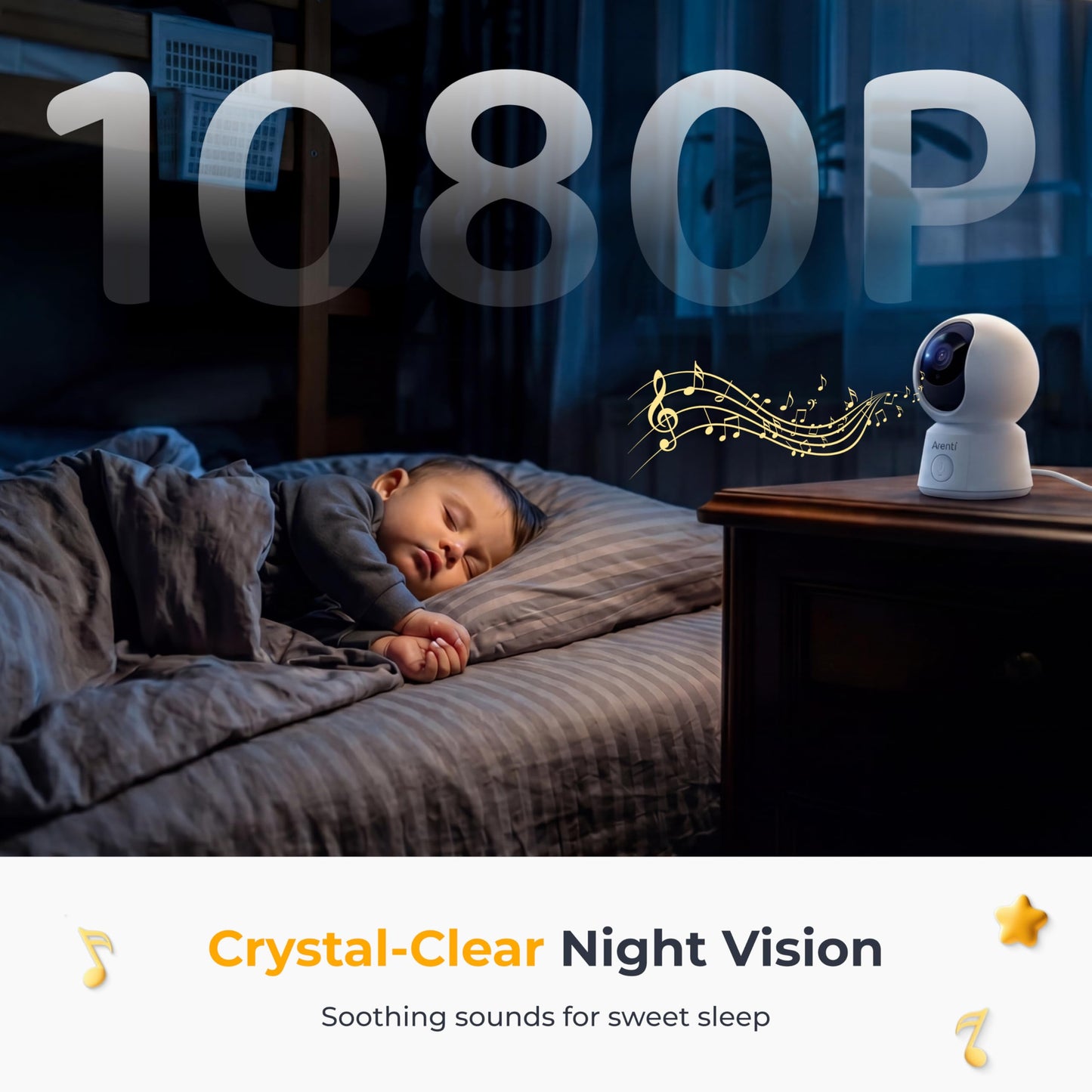 Arenti Baby Monitor 2 Cameras, Smart WiFi 6 Baby Cameras with 5-Inch Upgraded Wireless Display, 360° View, Auto-Night Vision, Temperature Sensor, Sound & Motion Detection, 2 Way Audio, VOX Mode (B2) 🍁 All In One Marketplace Canada