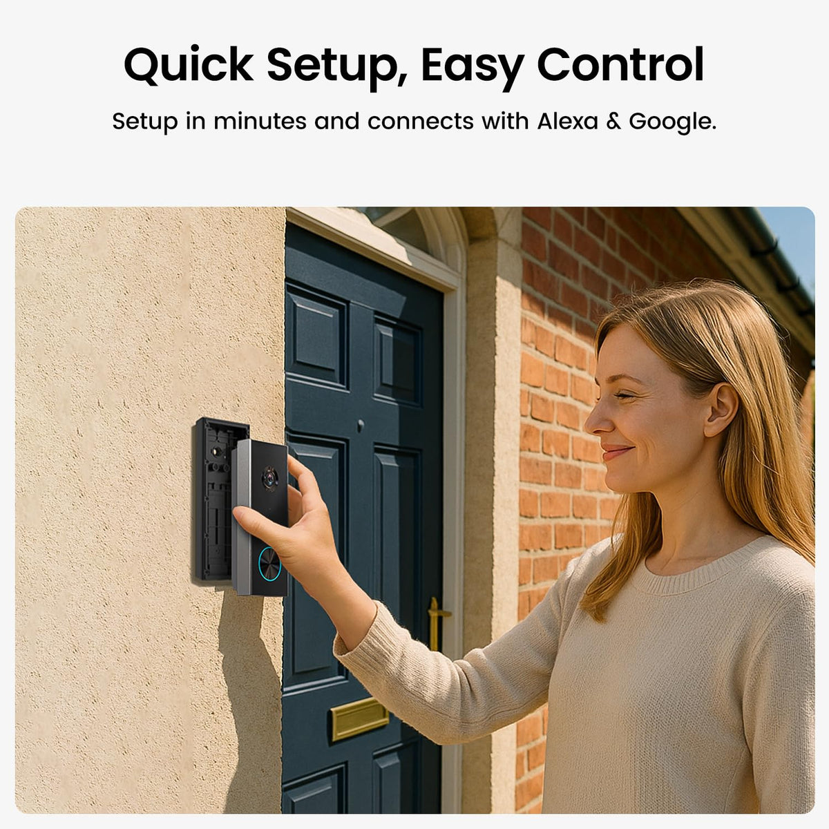 AOSU Doorbell Camera Wireless Outdoor, Battery-Powered Video Doorbell with Chime, 2K Resolution, Save Locally or to The Cloud, 2.4GHz WiFi, 180-Day Battery Life, Work with Alexa & Google Assistant 🍁 All In One Marketplace Canada