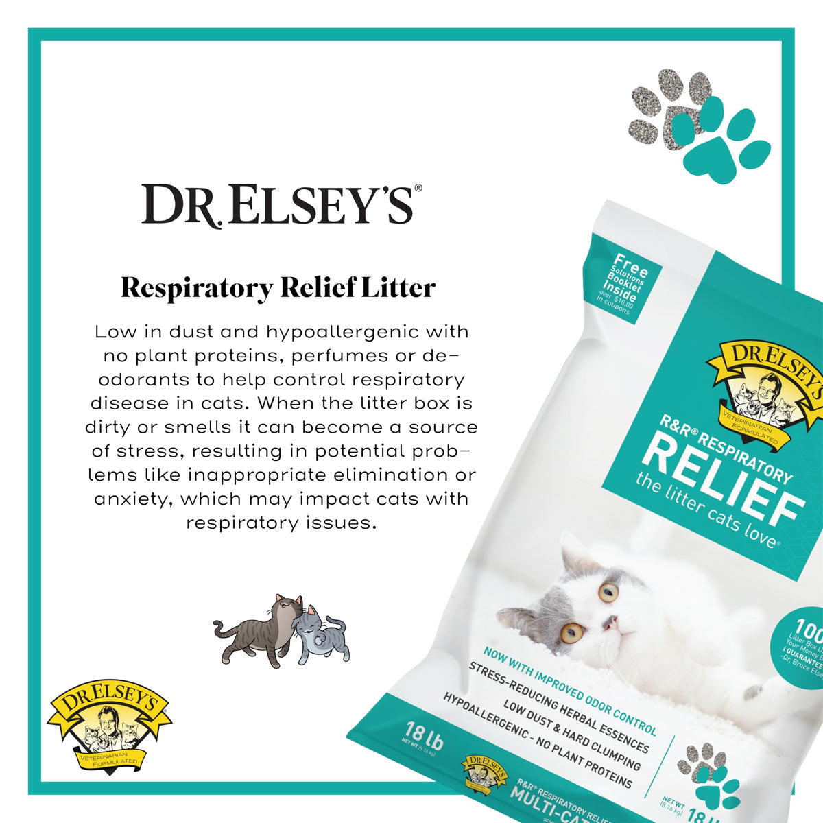 Dr. Elsey's R and R Cat Litter - Low Dust, Low Tracking, Hard Clumping, Superior Scent Control, Unscented and Natural Ingredients - Stress Reducing Kitty Litter, Supports Healthy Breathing 🍁 All In One Marketplace Canada