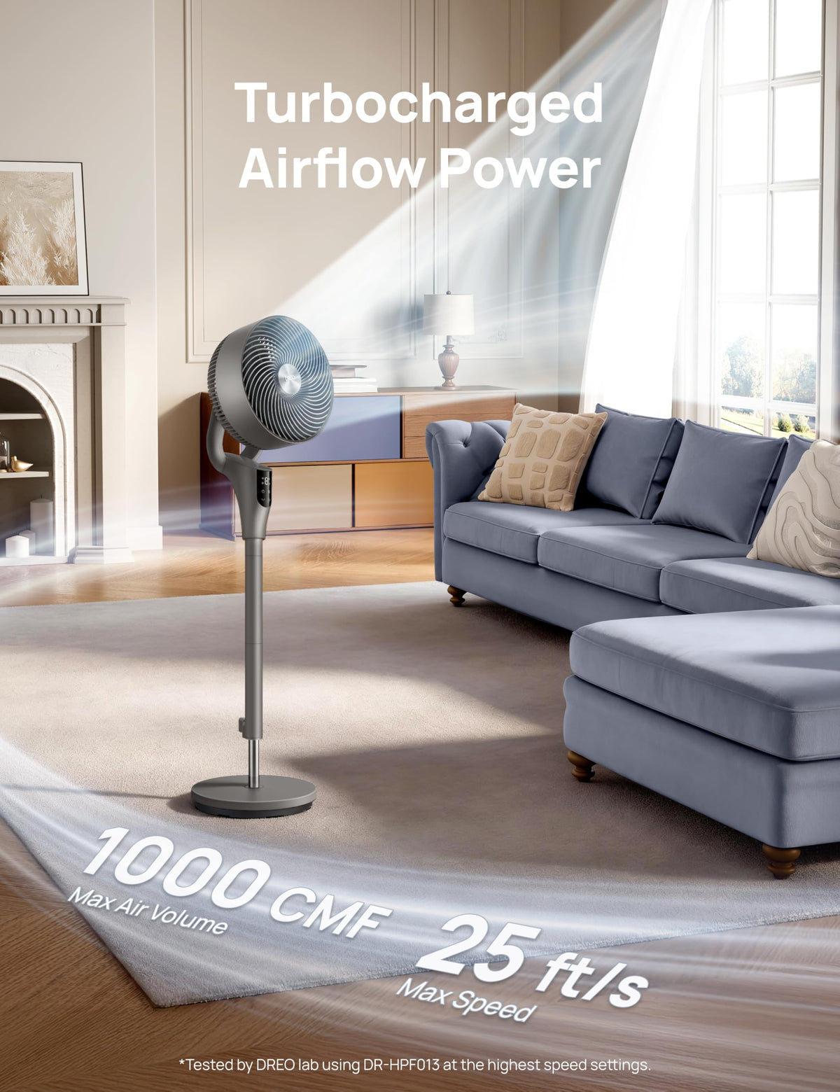 DREO Fan for Bedroom, 90° Oscillating Standing Fan, 20dB Quiet, 90ft Pedestal Fans for Room Office, DC Motor, 8+H Speeds, 3 Modes, 38-42'' Adjustable Height, Remote, 8H Timer, 105° Manual Vertical 🍁 All In One Marketplace Canada
