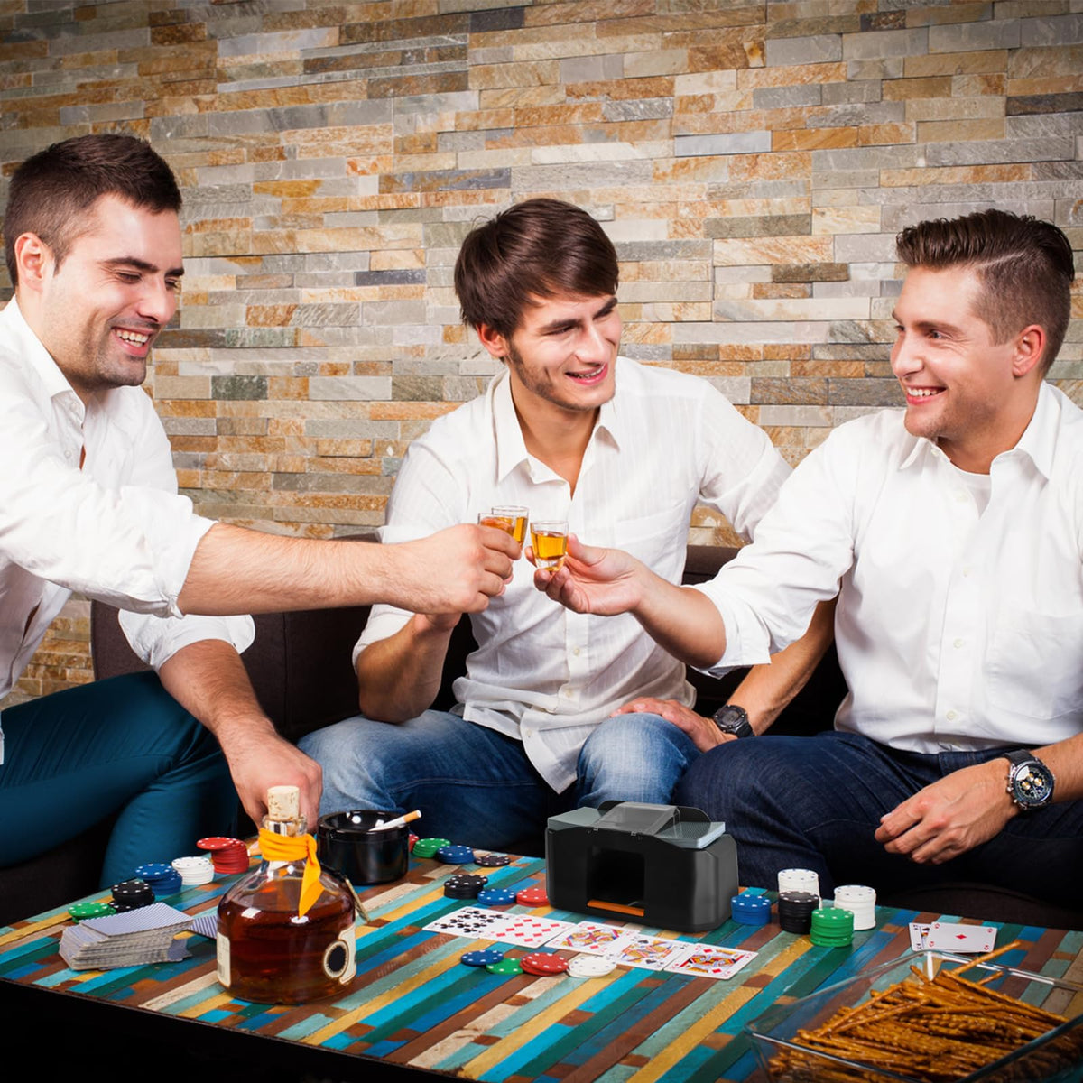1/2 Decks Rechargeable & Low Noise Card Shuffler, Automatic 2000mAh Battery Shuffler Machine for Casino Poker, Texas Hold'em, Playing Card Games 🍁 All In One Marketplace Canada