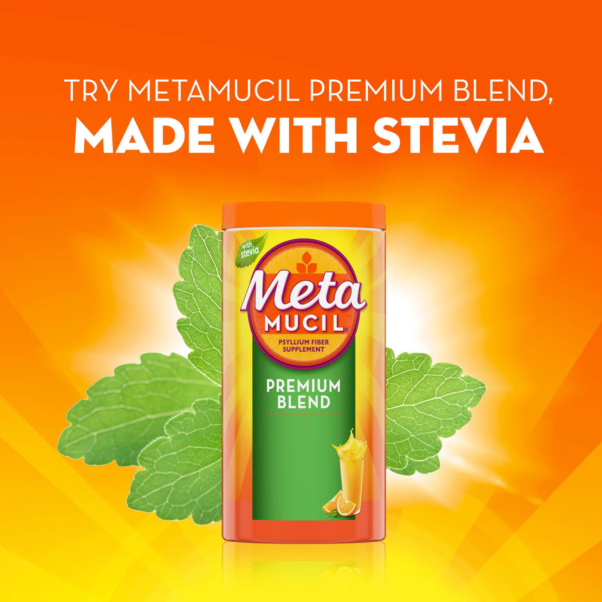 Metamucil, Premium Blend, Daily Psyllium Husk Powder Supplement, Sugar-Free with Stevia, 4-in-1 Fibre for Digestive Health, Orange Smooth Flavored Drink, 114 Servings 🍁 All In One Marketplace Canada