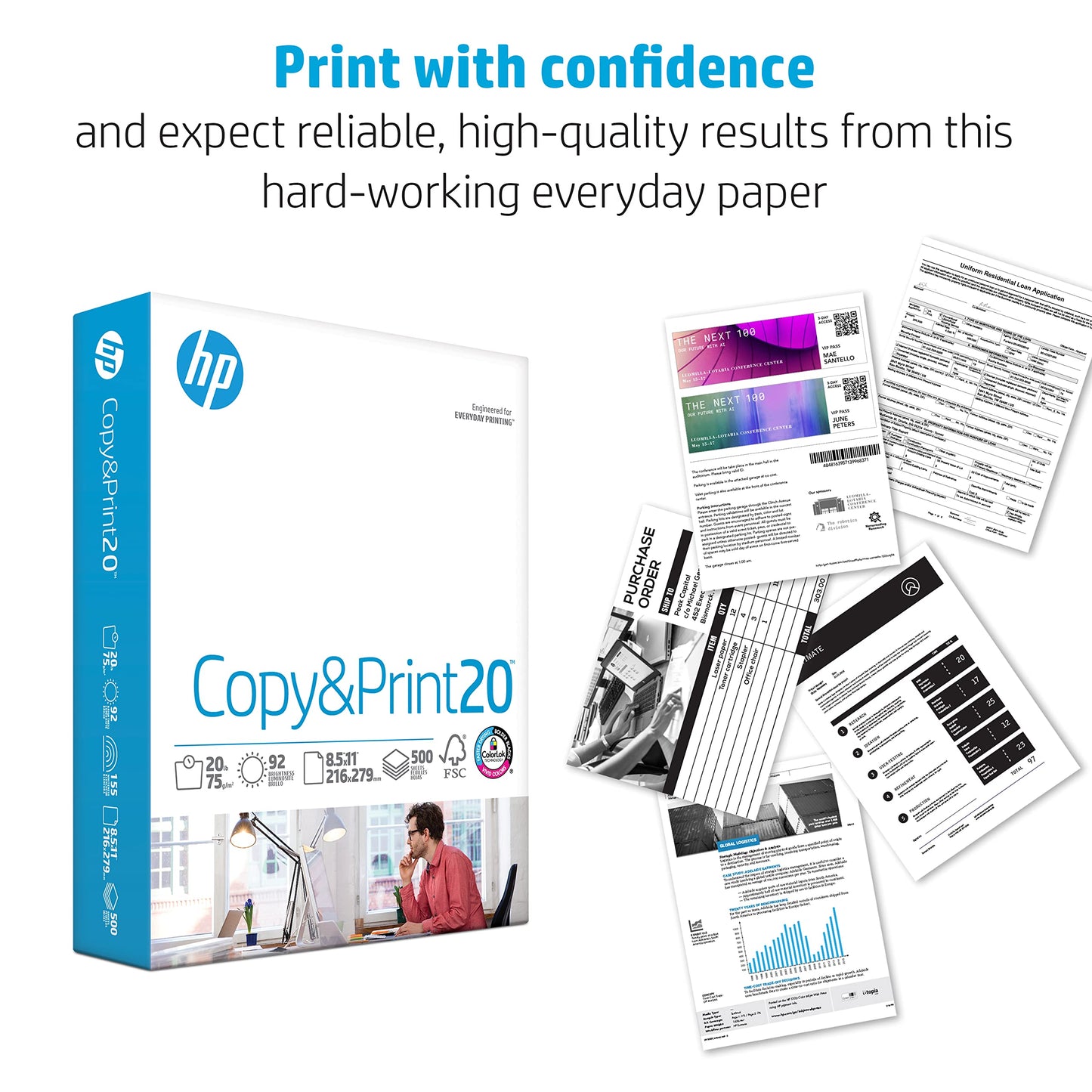 HP Printer Paper 8.5x11 Copy&Print 20 lb 5 Ream Case 2500 Sheets 92 Bright Made in USA FSC Certified Copy Paper HP Compatible 200350C 🍁 All In One Marketplace Canada