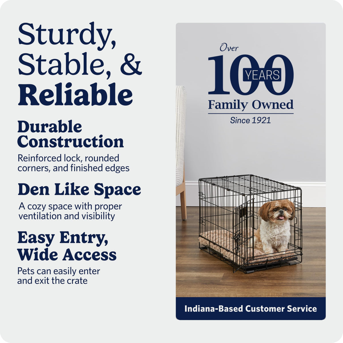 MidWest Homes for Pets 22-Inch iCrate for Extra-Small Breeds, Up to 15 lbs, Single Door Folding Dog Crate with Divider Panel, Leak-Proof Tray & Secure Latch, Portable, Durable & Easy to Assemble 🍁 All In One Marketplace Canada