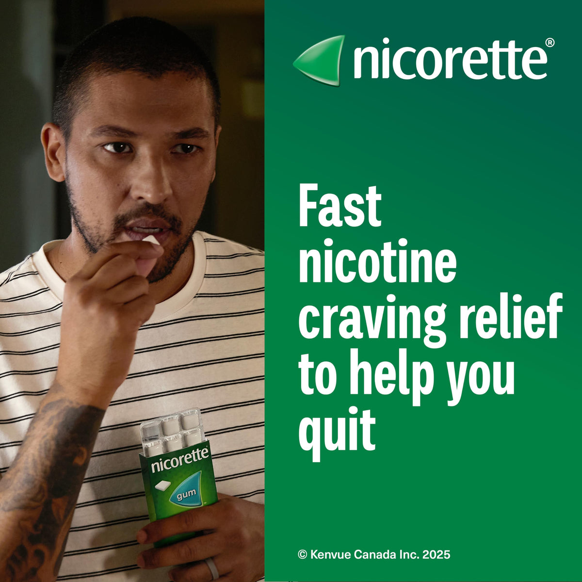 Nicorette Gum Smoking Cessation Product, Nicotine Replacement Therapy Aid for Adults, Doubles Quit Success, Spearmint Flavour, 2mg, 210 Pieces 🍁 All In One Marketplace Canada