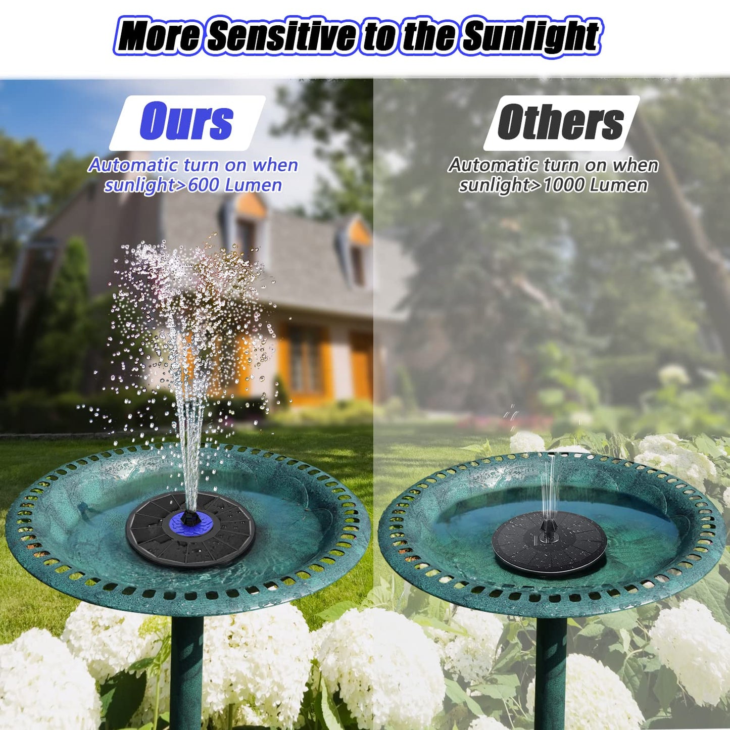 SZMP Solar Fountain Upgrade, 3.5W Solar Powered Bird Bath Fountains with Flower, Outdoor Water Feature Solar Fountain Pump with 7-in-1 Nozzles, 4 Fixed Pipes for Humingbirds, Birdbath, and Garden 🍁 All In One Marketplace Canada