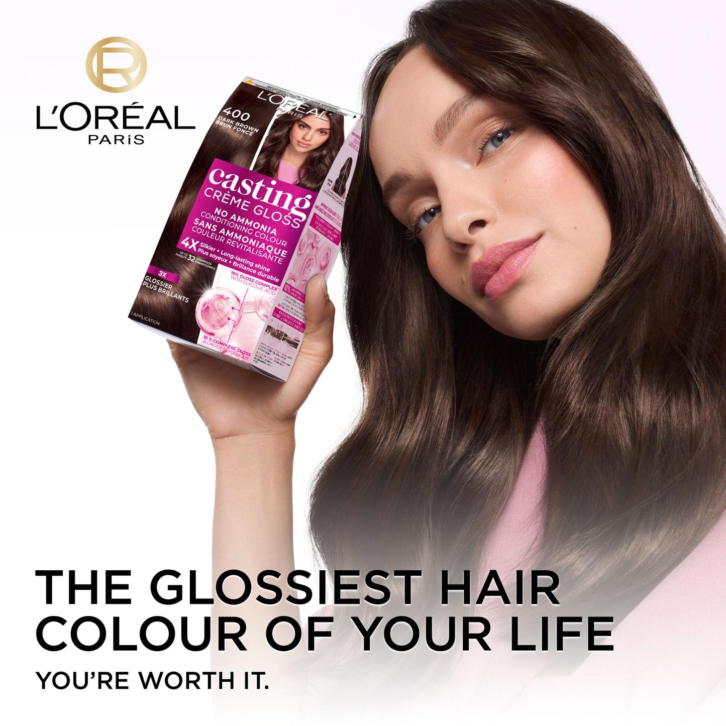 L'Oréal Paris Casting Crème Gloss Hair Dye, 400 Dark Brown, Semi permanent Hair Color with Hair Gloss, 1 Kit (Pack of 2) 🍁 All In One Marketplace Canada