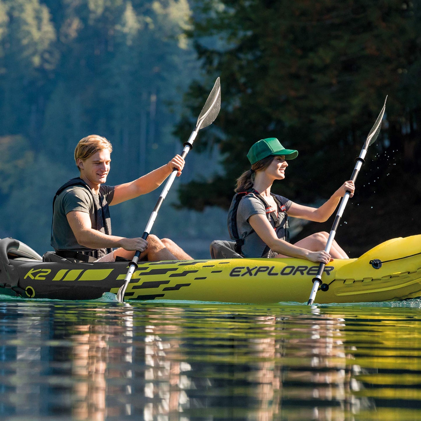 INTEX 69629E 86" Kayak Paddle: Ribbed Spoon Shaped Blades – Durable Lightweight Aluminum Shaft – Comfortable Grips – 3-Position Feather Adjustability – TUV RL Approved 🍁 All In One Marketplace Canada