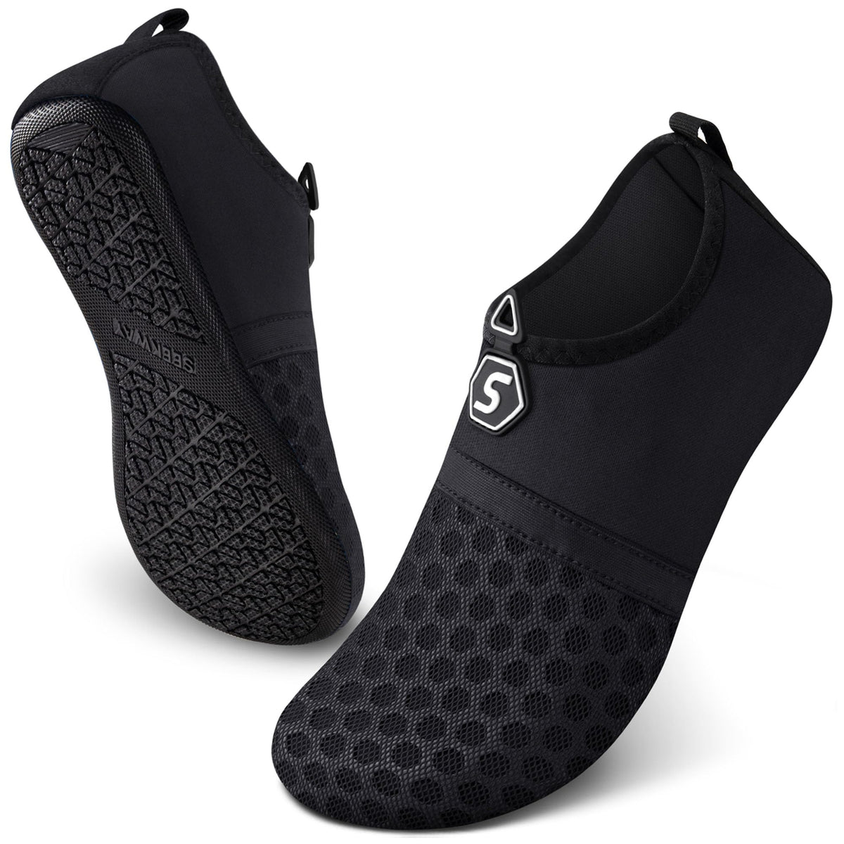 SEEKWAY Water Shoes Women Men Quick-Dry Beach Aqua Socks Barefoot Non Slip Swim Pool Outdoor Surf River Lake Yoga SK001 Black Size 10-11 W/9-10 M 🍁 All In One Marketplace Canada