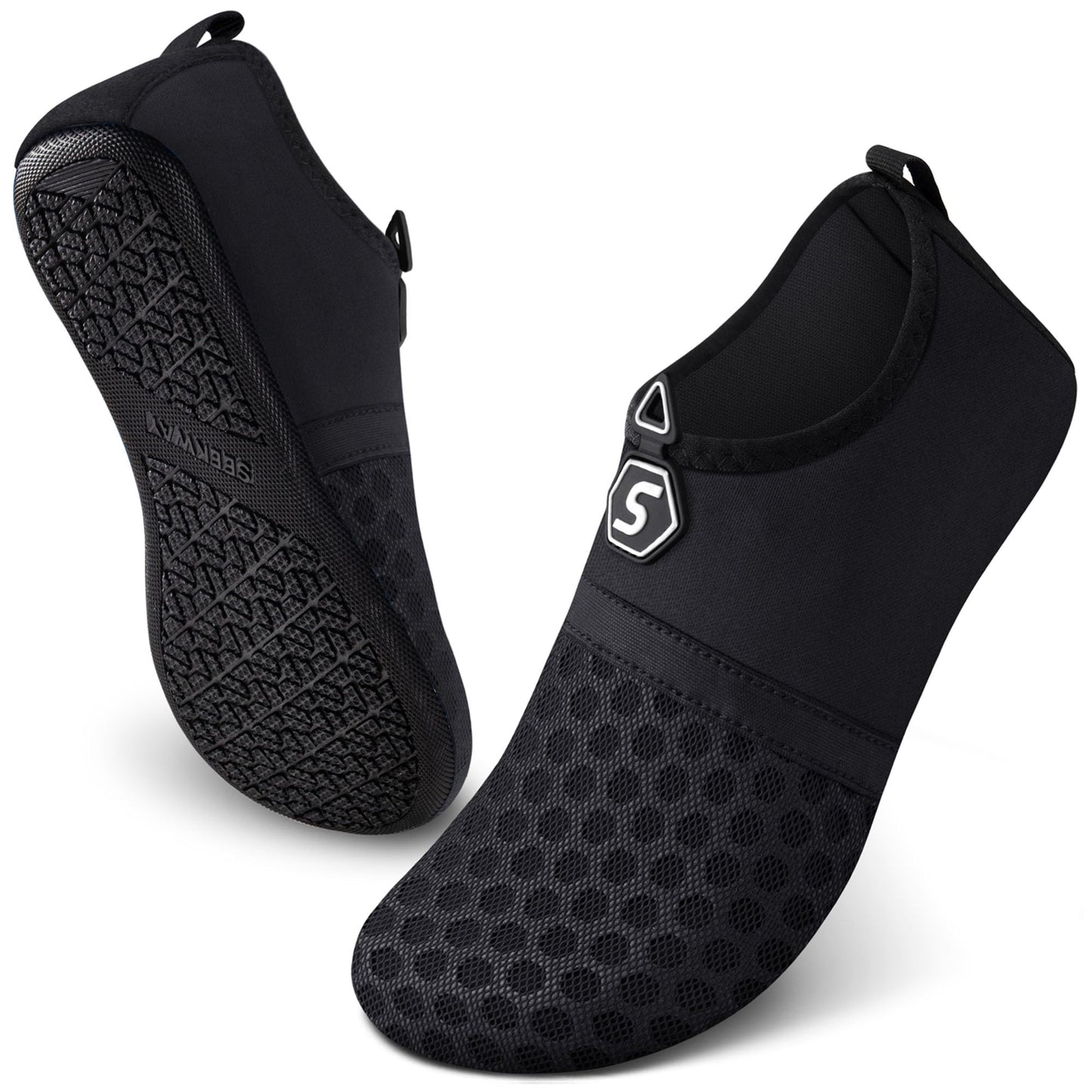 SEEKWAY Water Shoes Women Men Quick-Dry Beach Aqua Socks Barefoot Non Slip Swim Pool Outdoor Surf River Lake Yoga SK001 Black Size 11.5-12.5 W/10.5-11.5 M 🍁 All In One Marketplace Canada