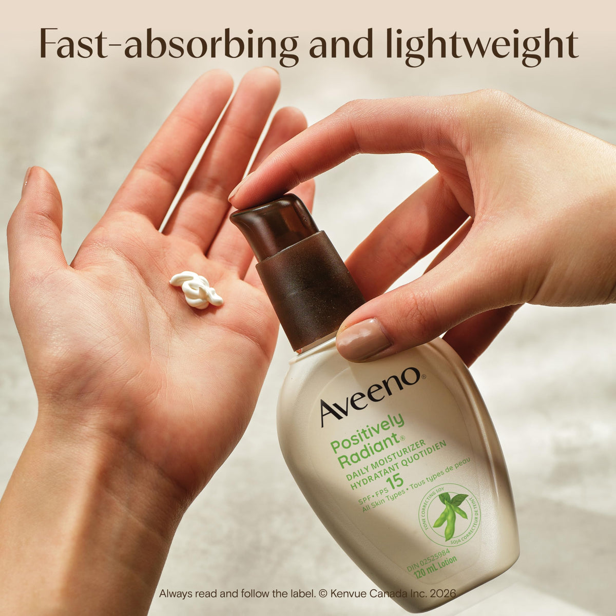 Aveeno Positively Radiant Daily Moisturizer SPF 15 - Face Lotion with Soy Formula for Dry Skin, Hypoallergenic & Oil-Free Lotion, Evens Tone & Texture, Non-Comedogenic Moisturizer for Face 120 mL 🍁 All In One Marketplace Canada
