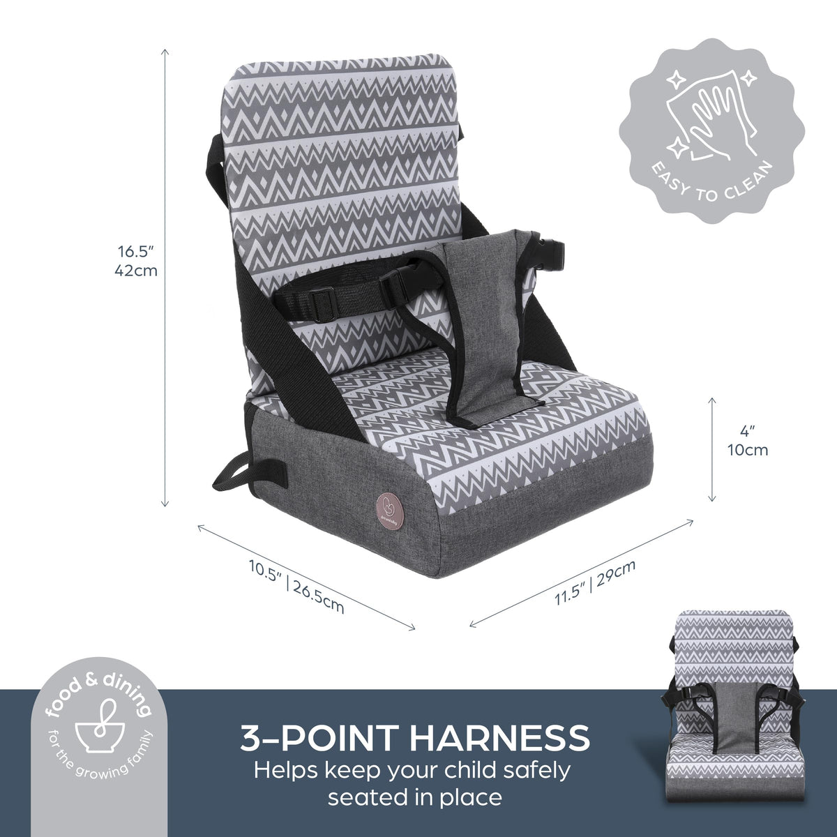 Dreambaby Grab 'n Go Booster Seat with Adjustable Securing Straps - Toddler Booster Seat for Eating - Compact, Lightweight & Portable - Fits Most Dining Chairs 🍁 All In One Marketplace Canada