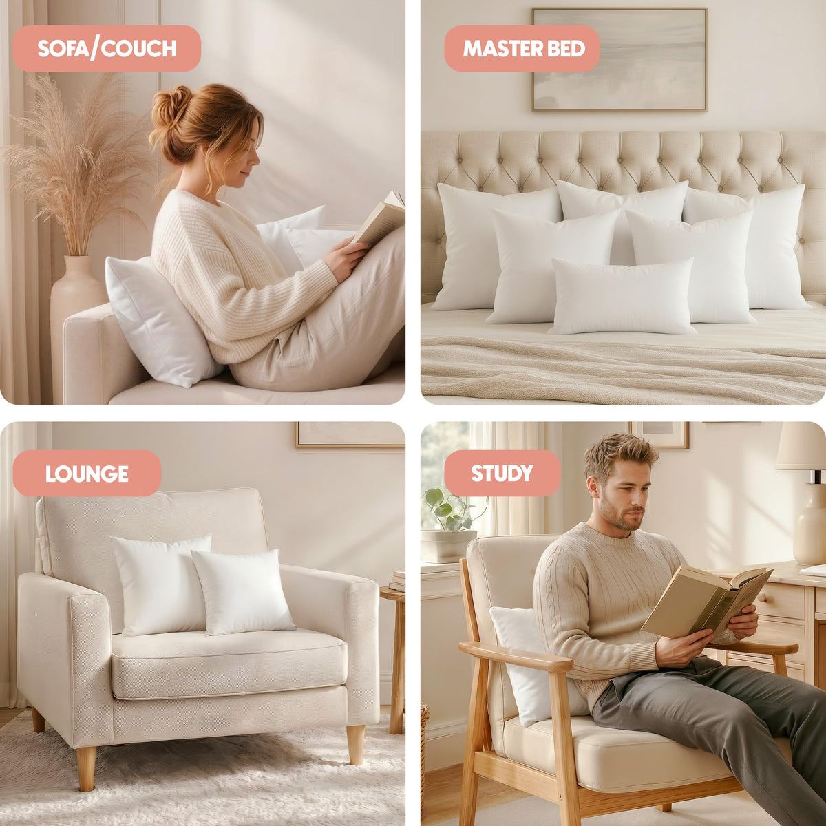 Utopia Bedding Throw Pillows Insert (Pack of 2, White) - 20 x 20 Inches Bed and Couch Pillows - Indoor Decorative Pillow 🍁 All In One Marketplace Canada