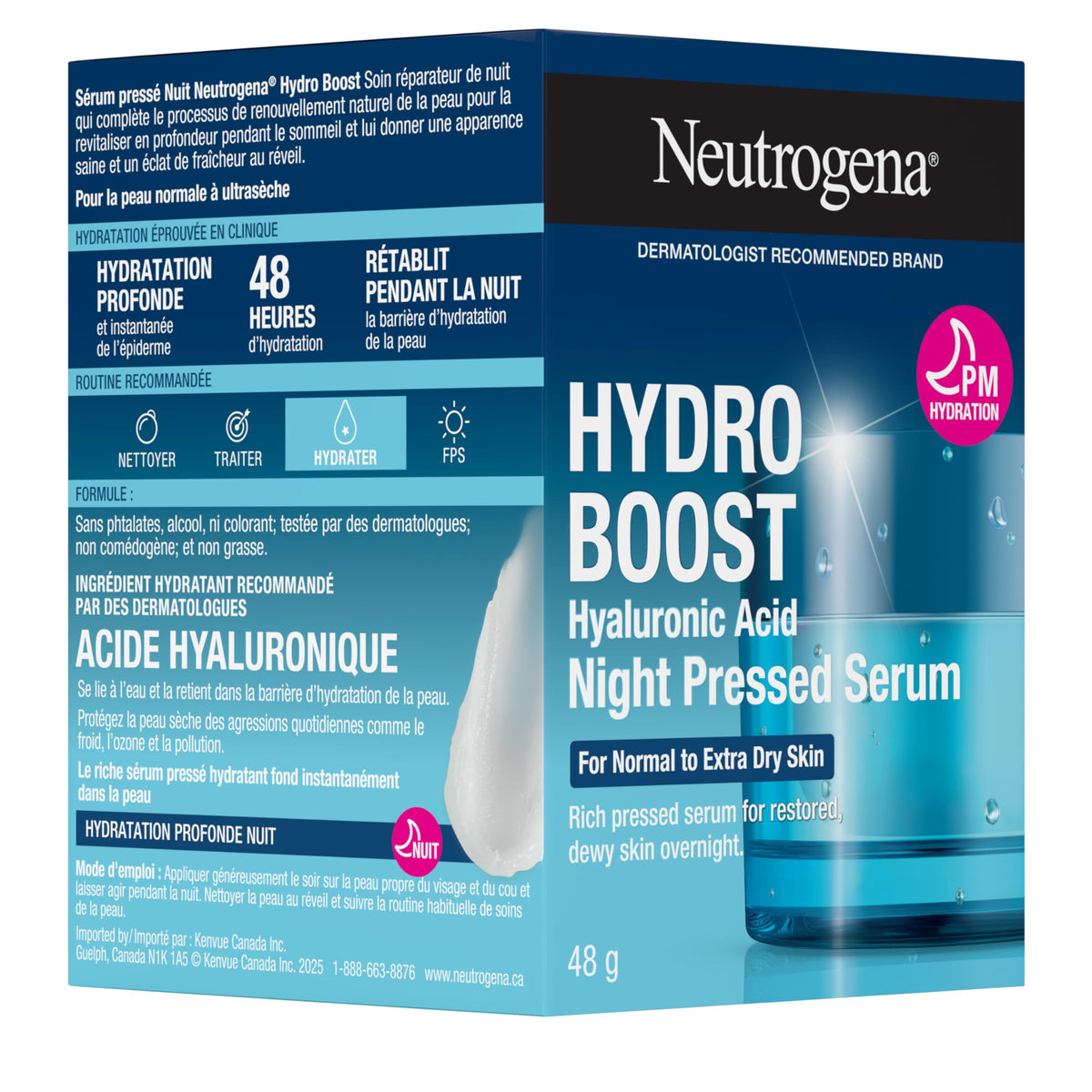 Neutrogena Moisturizer Neutrogena Hydro Boost Night Pressed Face Serum With Purified Hyaluronic Acid and Antioxidants for moisturized Skin, 48g, 48 Milliliters 🍁 All In One Marketplace Canada