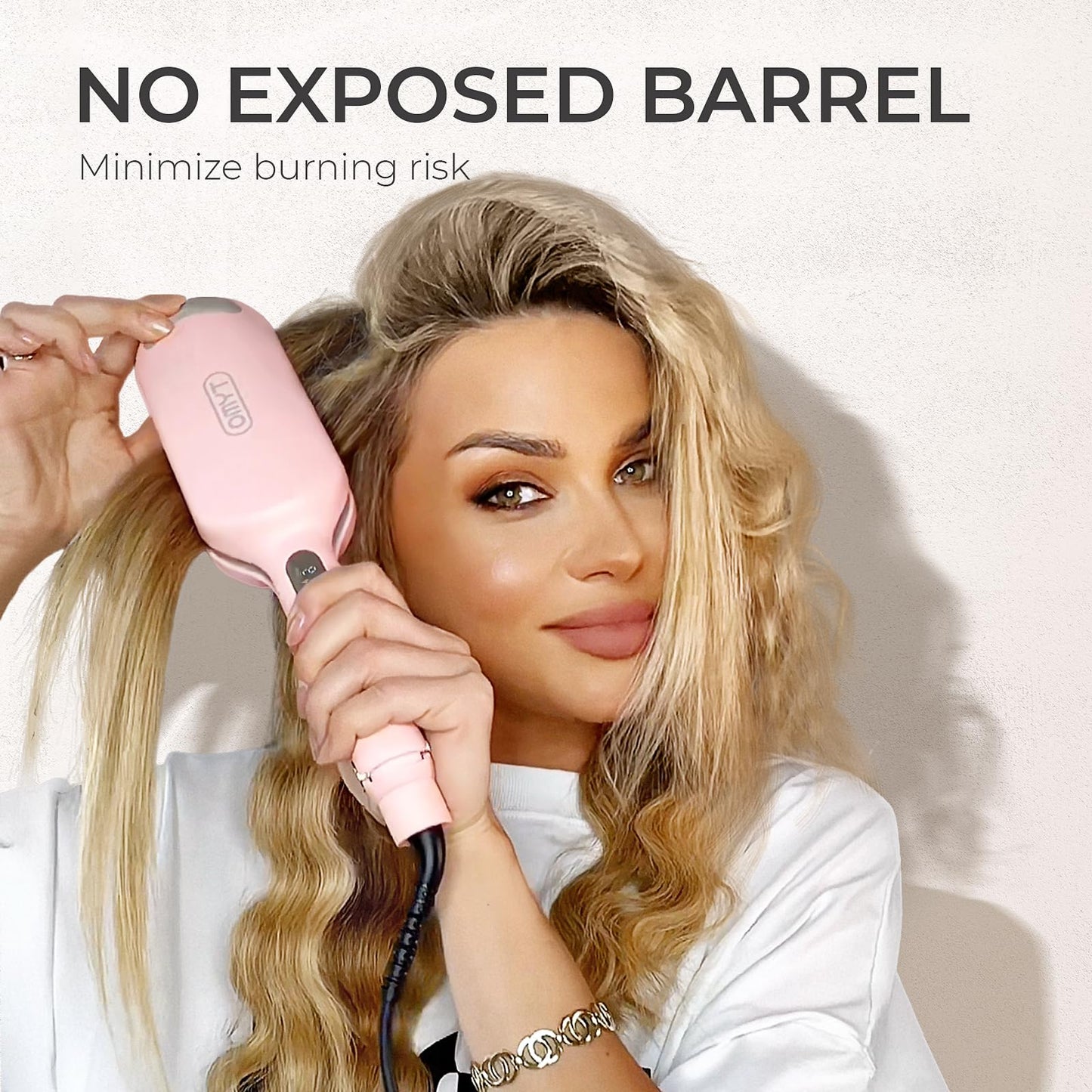 TYMO ROVY Hair Waver Curling Iron, 3-Barrel Ionic Hair Curler with 9 Heat Settings, Beach Waves Crimper for Women, Travel-Friendly, Anti-Scald, Fast Heating, Easy to Use, Pink, 1.25 inch 🍁 All In One Marketplace Canada