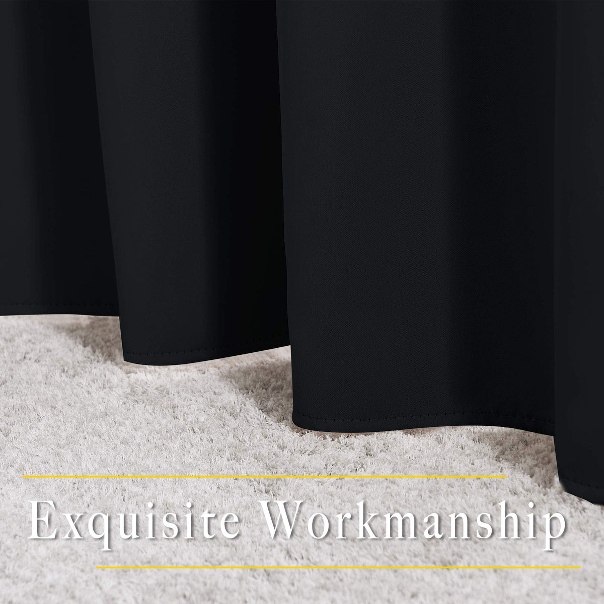NICETOWN Blackout Curtains 2 Panels - Black Out Curtains 84 Inch Long,Insulated Curtains Room Darkening Grommet Curtains for Bedroom Living Room Windows (52 by 84 Inches,Black,Set of 2) 🍁 All In One Marketplace Canada