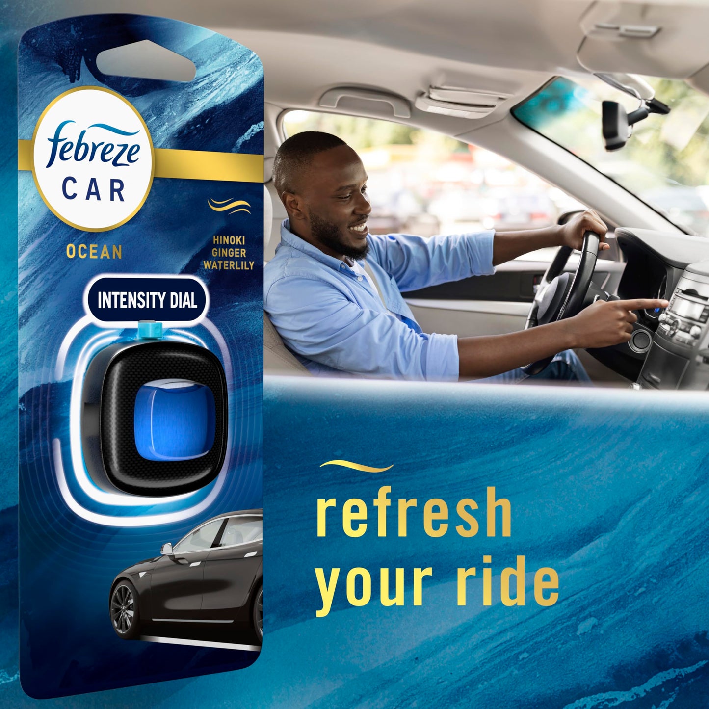 Febreze Car Ocean Scent Air Freshener Vent Clip, 2.2 mL, Pack of 4 🍁 All In One Marketplace Canada