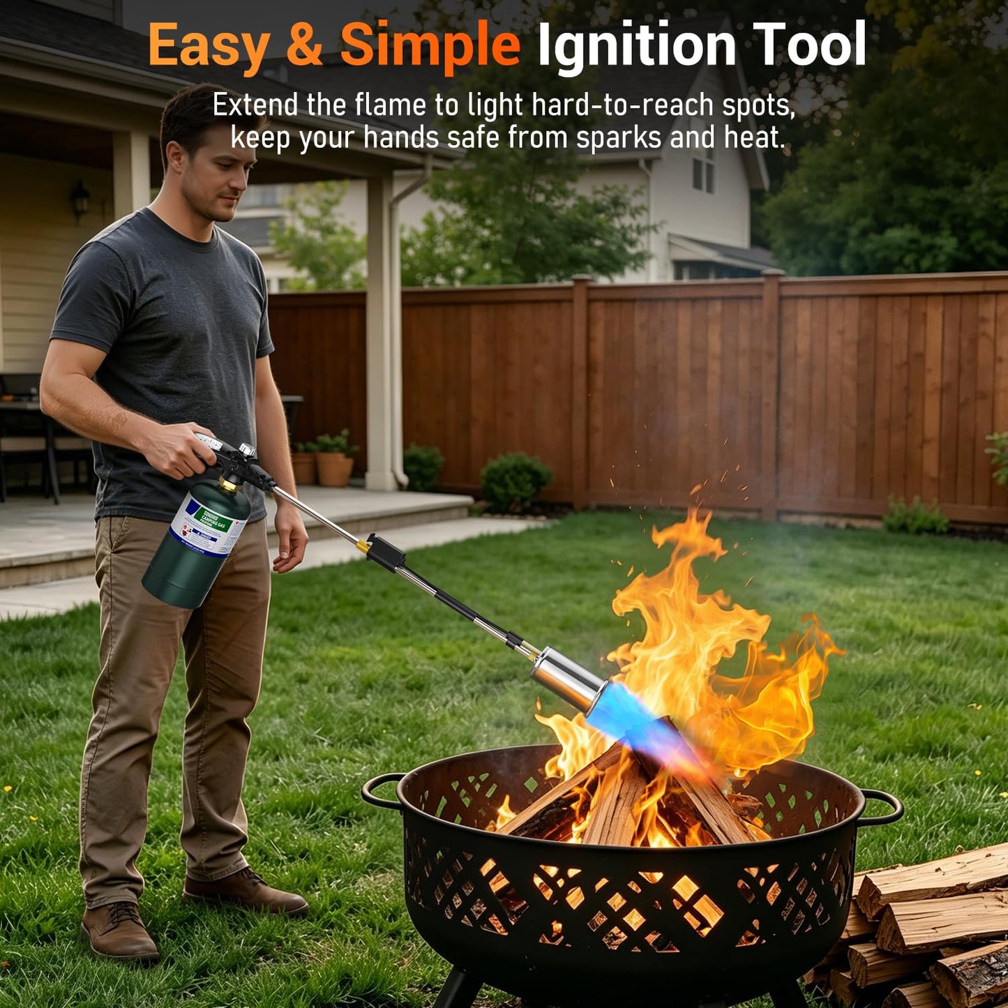 Sondiko Propane Torch Weed Burner, Ideal Weed Torch, Gas Welding Equipment, Heavy Duty Blow Torch with Turbo Trigger for Garden Stumps Wood Snow and Roofing 🍁 All In One Marketplace Canada