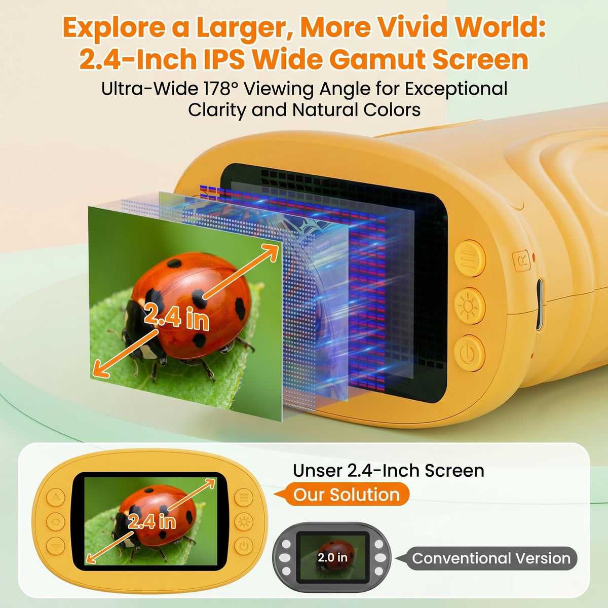 OAEBLLE Kids Microscope, 1000X 4K Digital Microscope with 2.4″ IPS Screen & 8 LED, USB Rechargeable, STEM Science Learning Kit Toys, Great Gift for Boys and Girls Aged 4-12 🍁 All In One Marketplace Canada