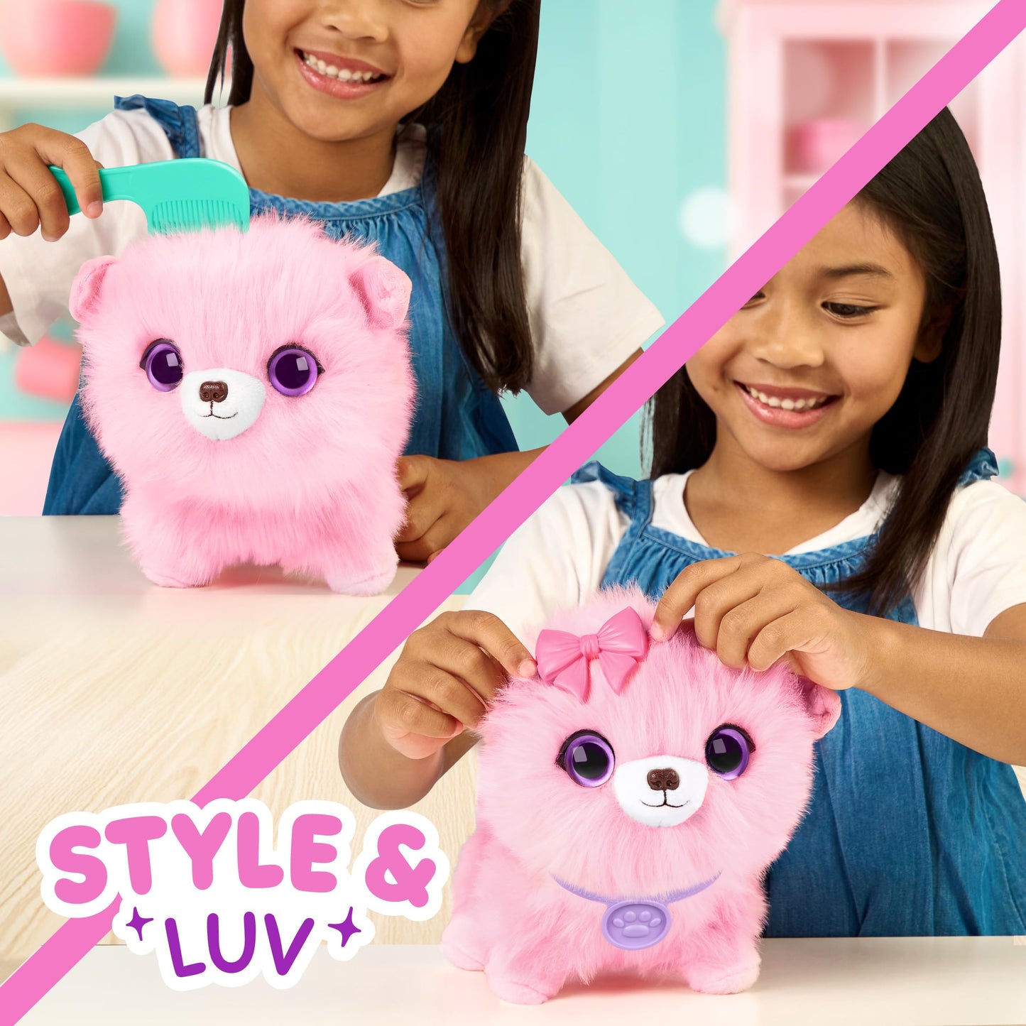 ScruffaLuvs Pet Scruffs Pink - Mystery Plush Toy, 7.5" Tall - Wash to Reveal 1 of 3 Rescue Pets: Puppy, Bunny, or Kitty - Includes 8.7" Deluxe Pet Carrier 🍁 All In One Marketplace Canada