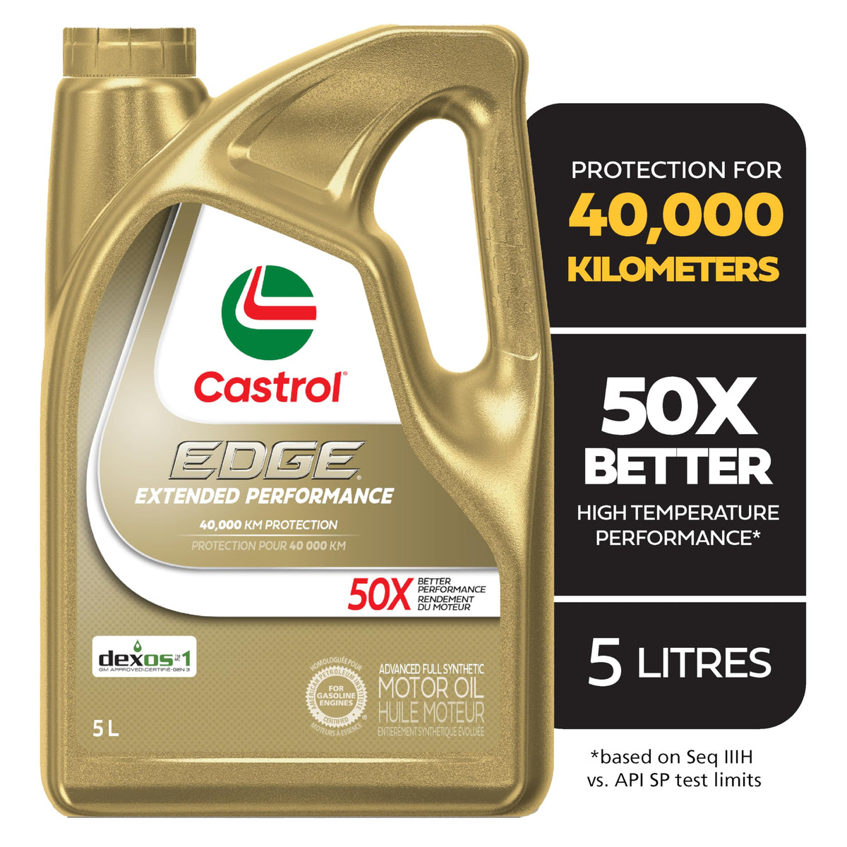 Castrol Edge Extended Performance 5W-20 Advanced Full Synthetic Motor Oil, 5 Litres | Made in Canada 🍁 All In One Marketplace Canada