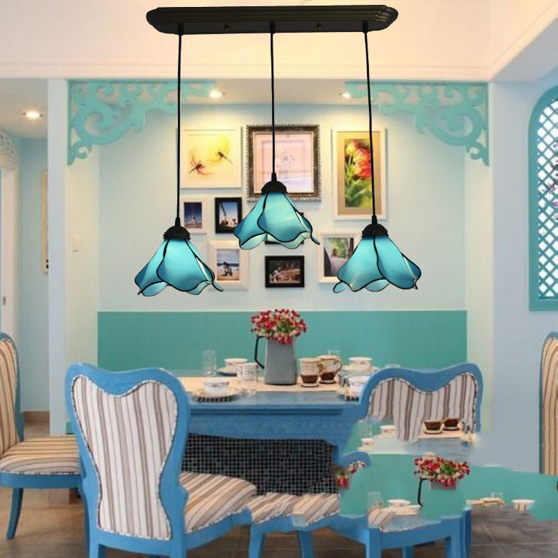 Tiffany-Style Retro Glass Pendant Chandelier